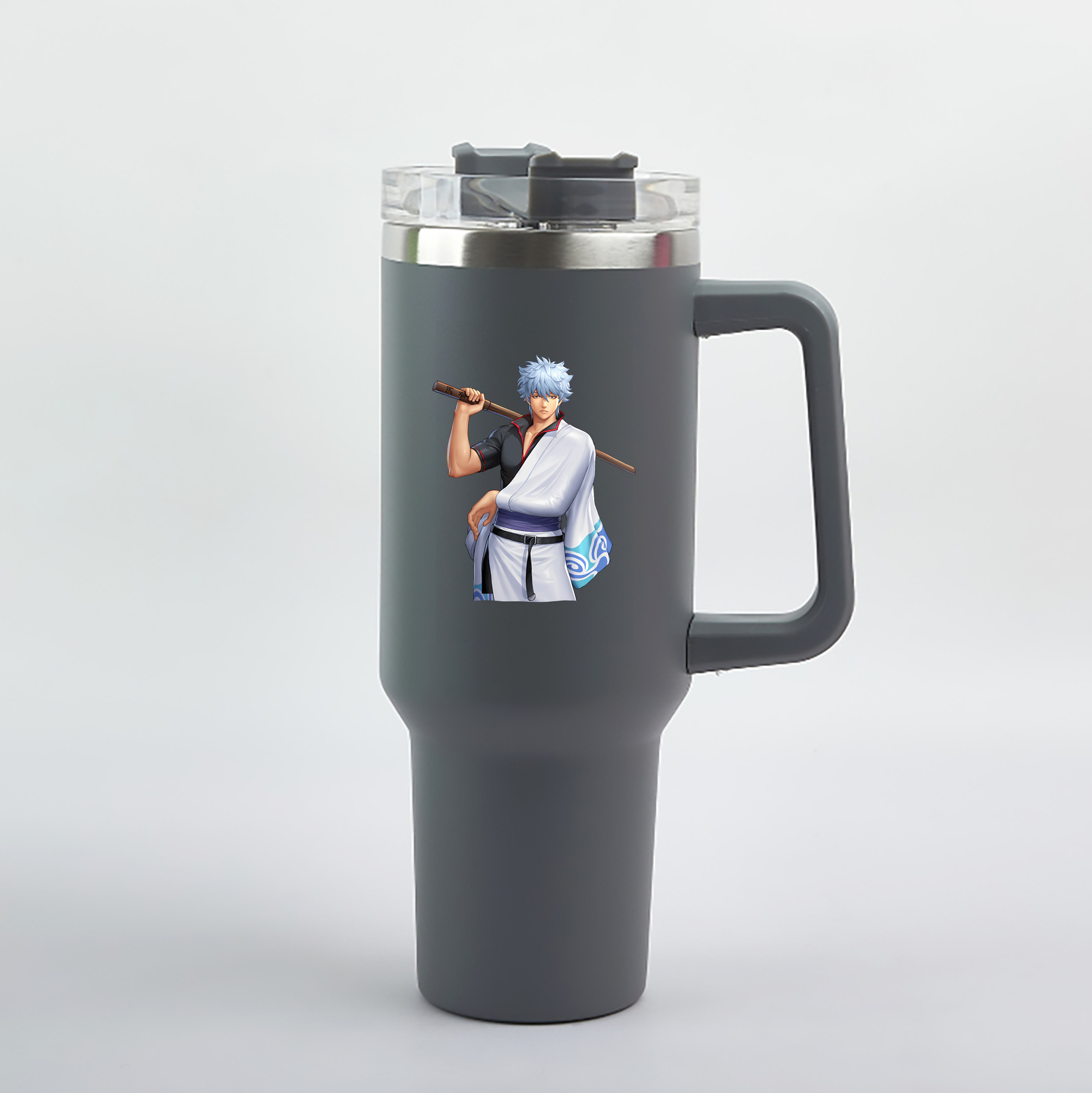 （画像用） ぎんたま 坂田銀時（さかたぎんとき） 神楽 志村新八（しむら しんぱち） GINTAMA Sakata Gintoki Kagura Shimura Shinpachi 1200mL車用タンブラー（カラープリント）
