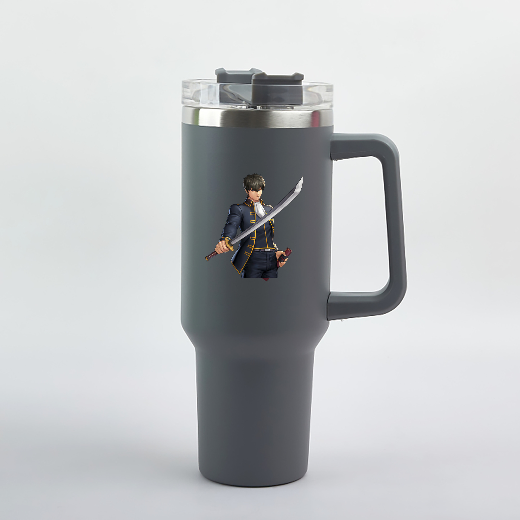 （画像用） ぎんたま 坂田銀時（さかたぎんとき） 神楽 志村新八（しむら しんぱち） GINTAMA Sakata Gintoki Kagura Shimura Shinpachi 1200mL車用タンブラー（カラープリント）