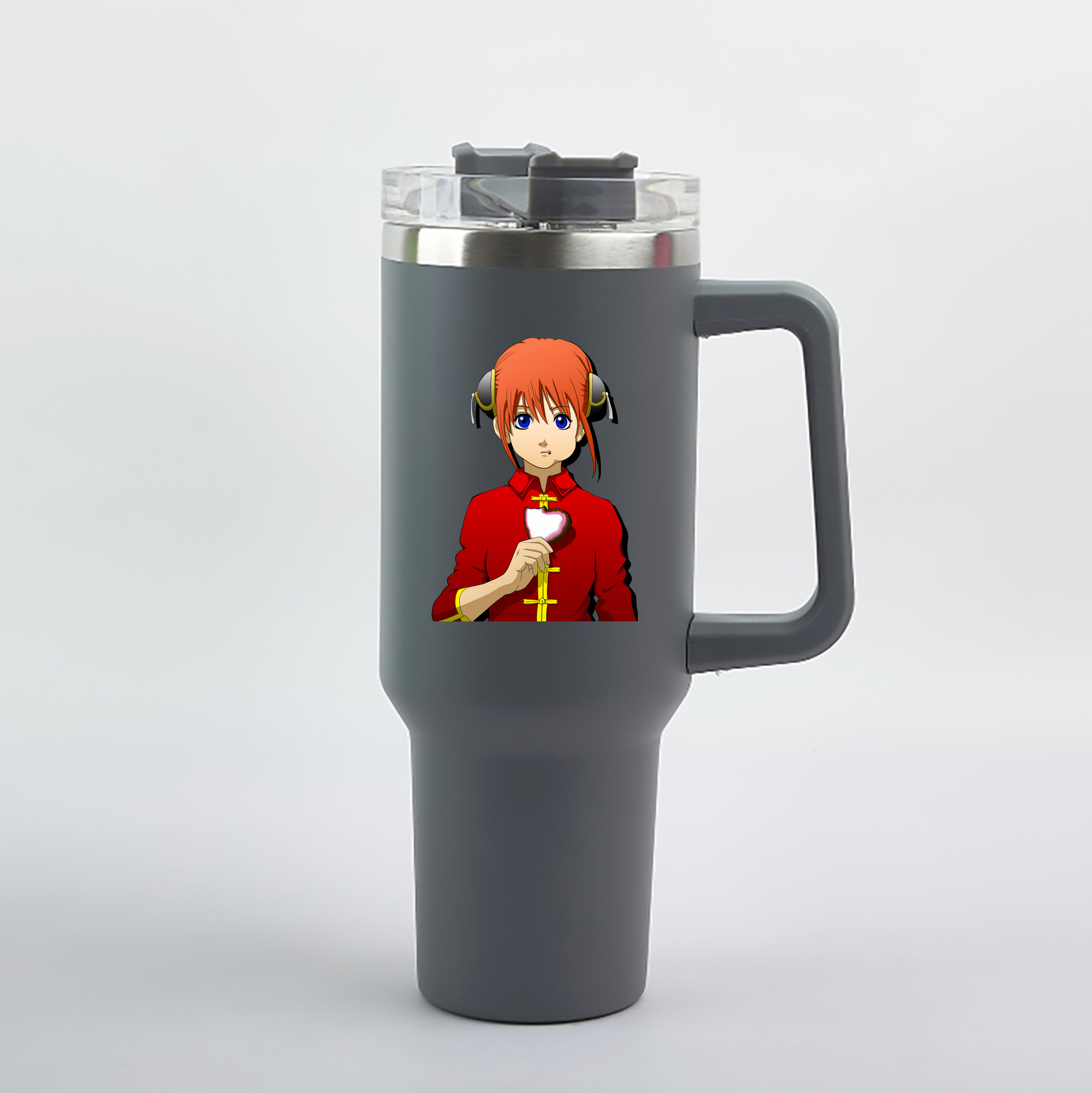 （画像用） ぎんたま 坂田銀時（さかたぎんとき） 神楽 志村新八（しむら しんぱち） GINTAMA Sakata Gintoki Kagura Shimura Shinpachi 1200mL車用タンブラー（カラープリント）