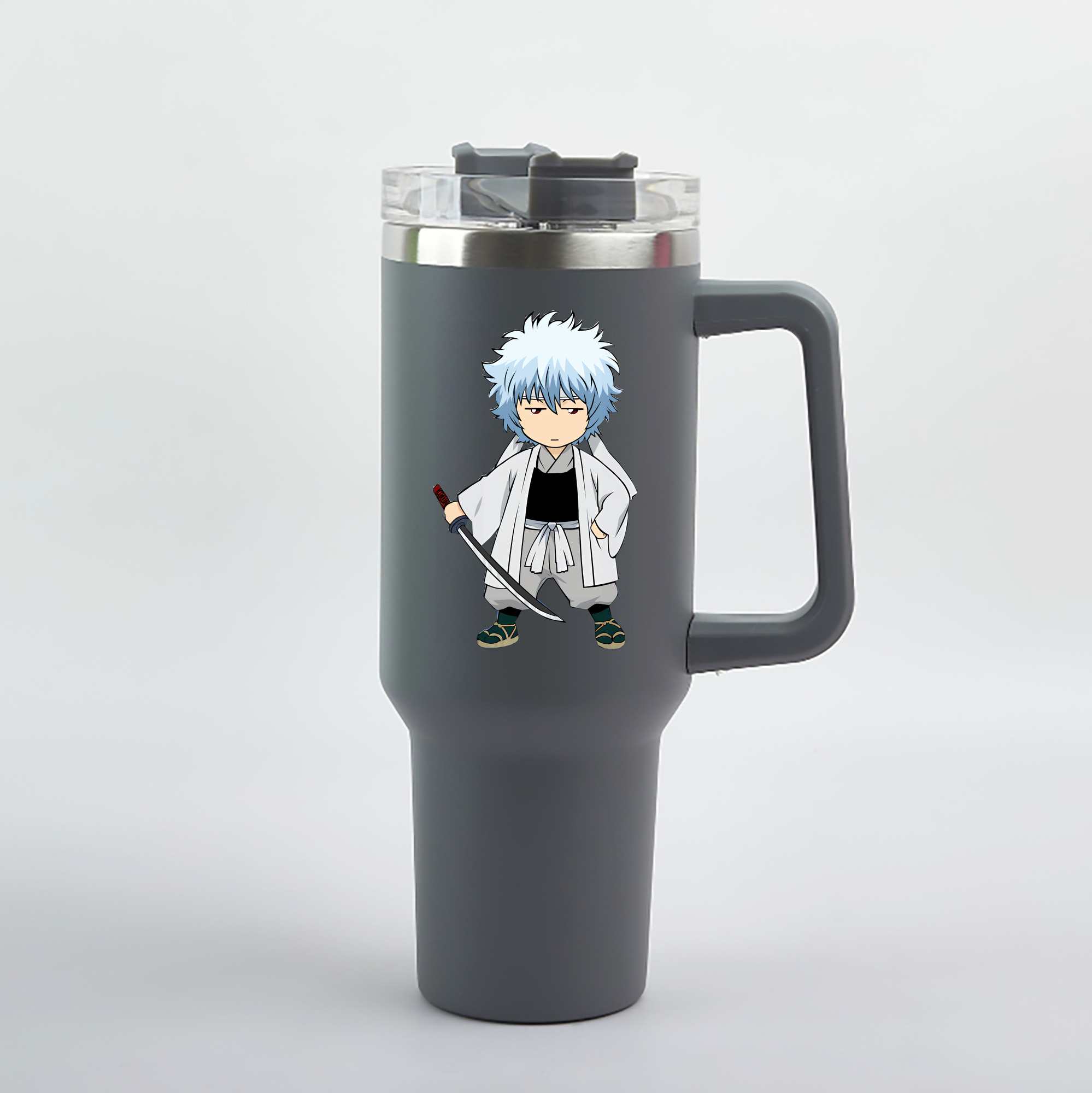 （画像用） ぎんたま 坂田銀時（さかたぎんとき） 神楽 志村新八（しむら しんぱち） GINTAMA Sakata Gintoki Kagura Shimura Shinpachi 1200mL車用タンブラー（カラープリント）