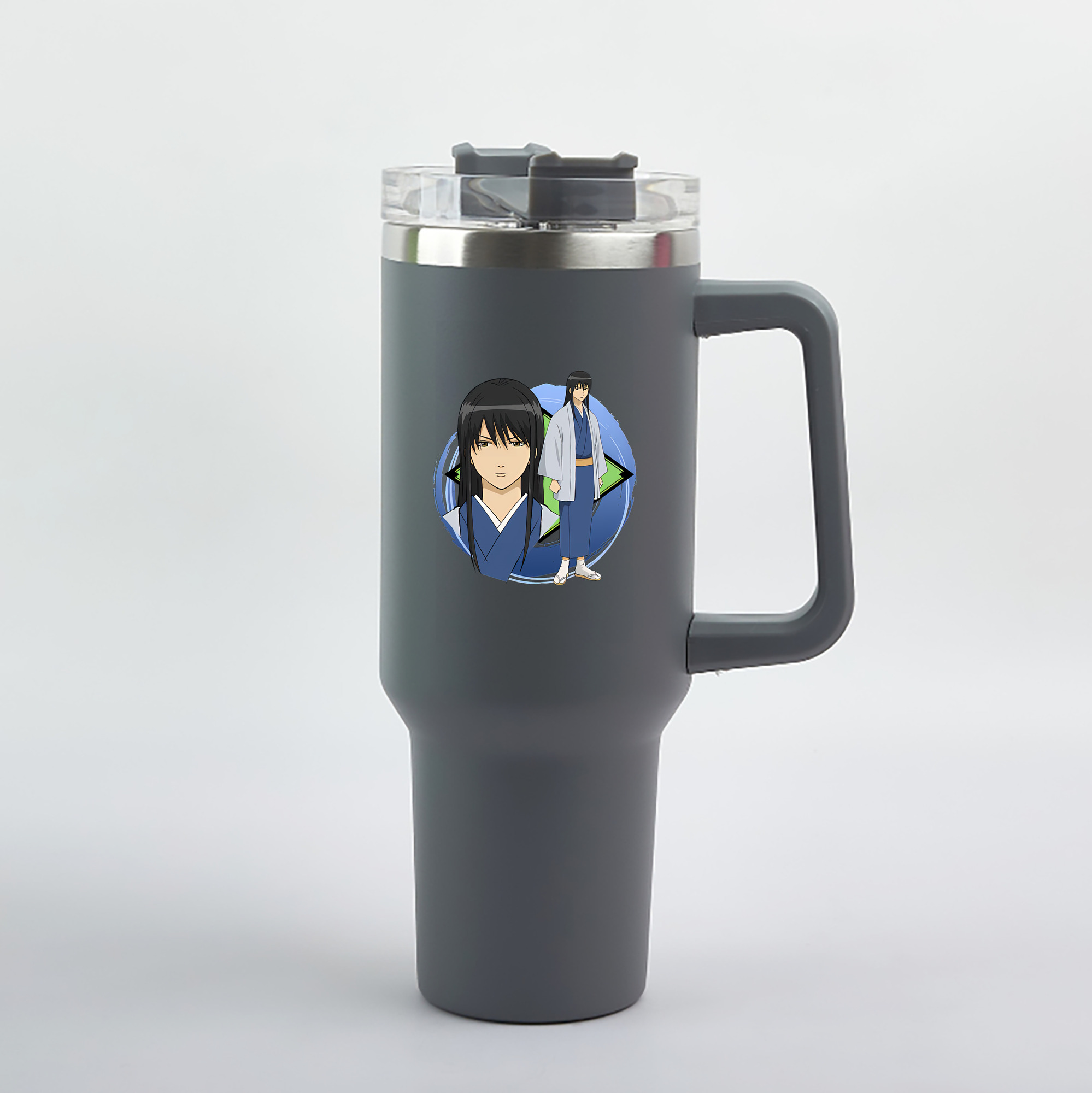 （画像用） ぎんたま 坂田銀時（さかたぎんとき） 神楽 志村新八（しむら しんぱち） GINTAMA Sakata Gintoki Kagura Shimura Shinpachi 1200mL車用タンブラー（カラープリント）