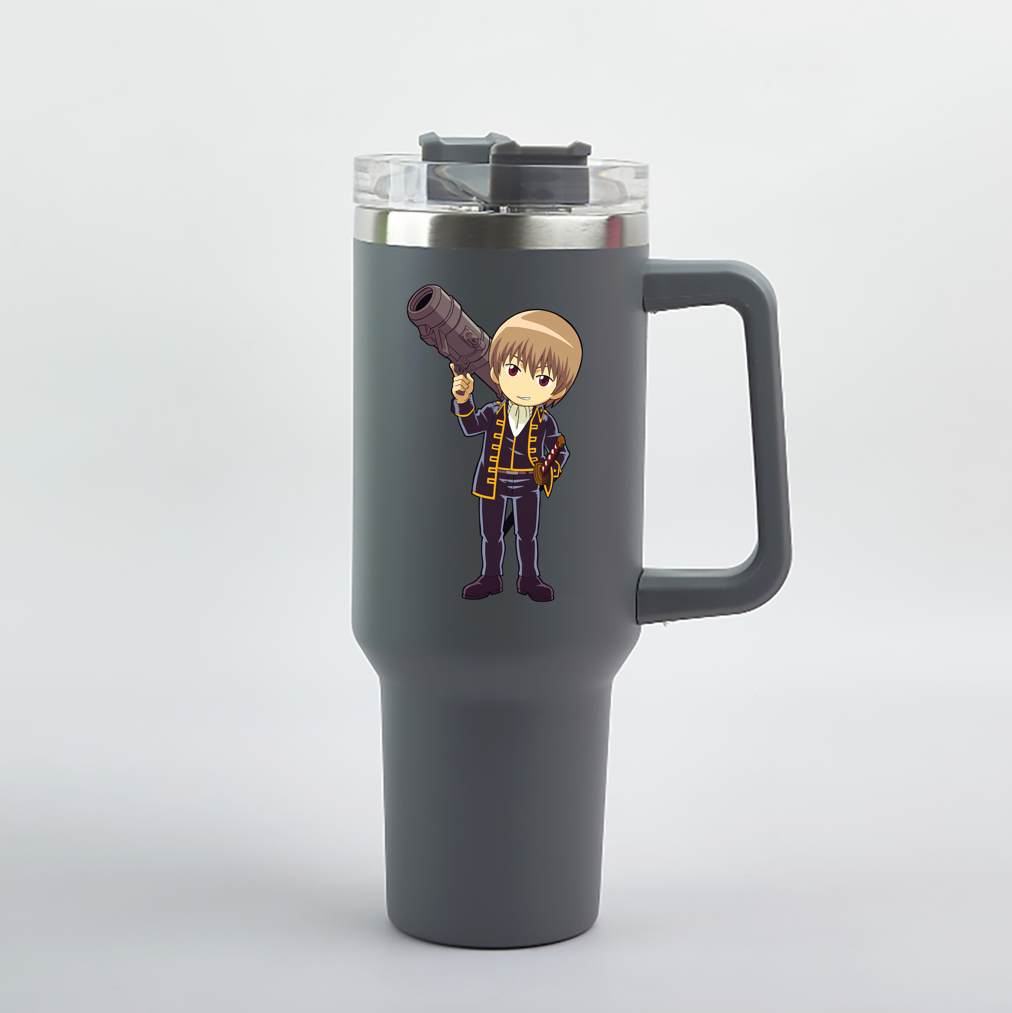 （画像用） ぎんたま 坂田銀時（さかたぎんとき） 神楽 志村新八（しむら しんぱち） GINTAMA Sakata Gintoki Kagura Shimura Shinpachi 1200mL車用タンブラー（カラープリント）