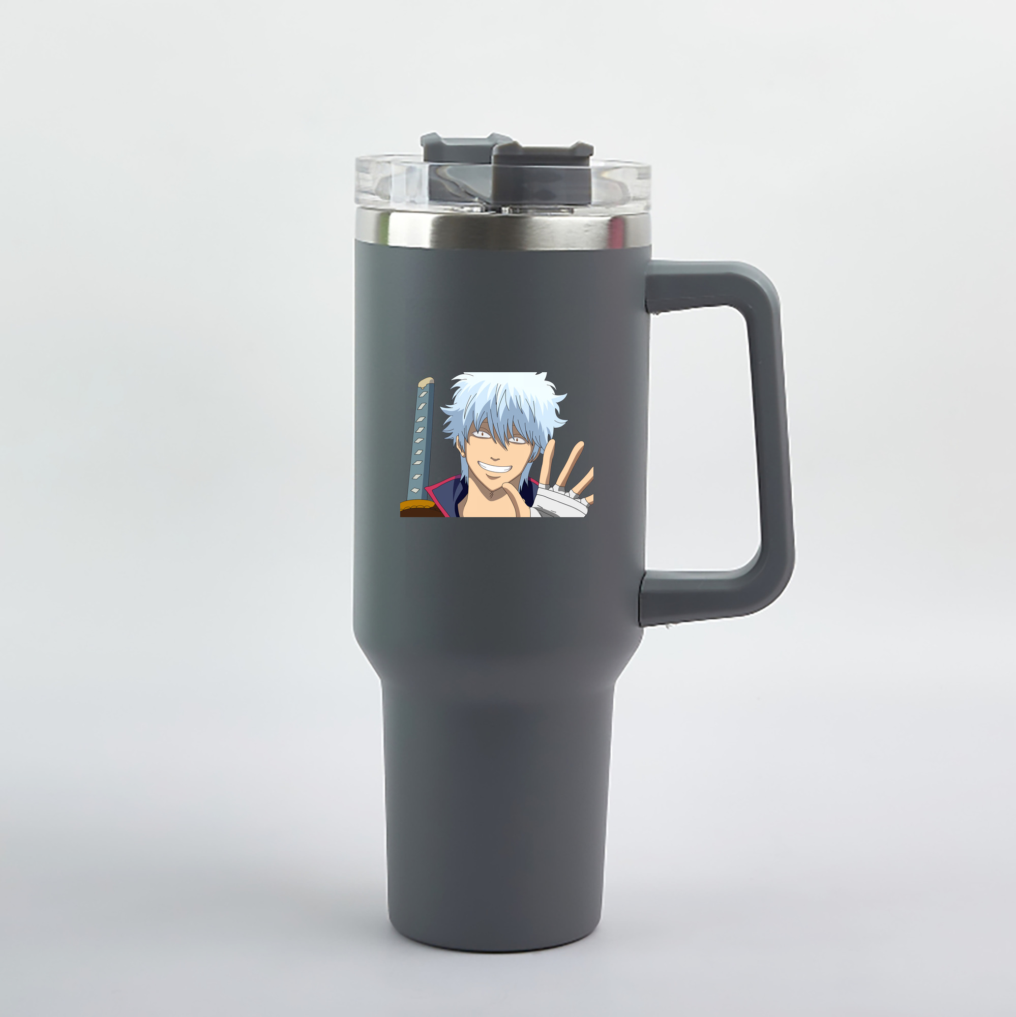 （画像用） ぎんたま 坂田銀時（さかたぎんとき） 神楽 志村新八（しむら しんぱち） GINTAMA Sakata Gintoki Kagura Shimura Shinpachi 1200mL車用タンブラー（カラープリント）