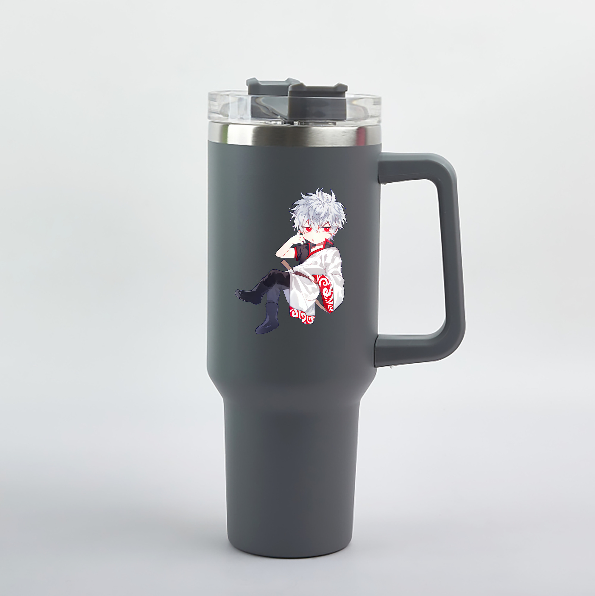 （画像用） ぎんたま 坂田銀時（さかたぎんとき） 神楽 志村新八（しむら しんぱち） GINTAMA Sakata Gintoki Kagura Shimura Shinpachi 1200mL車用タンブラー（カラープリント）