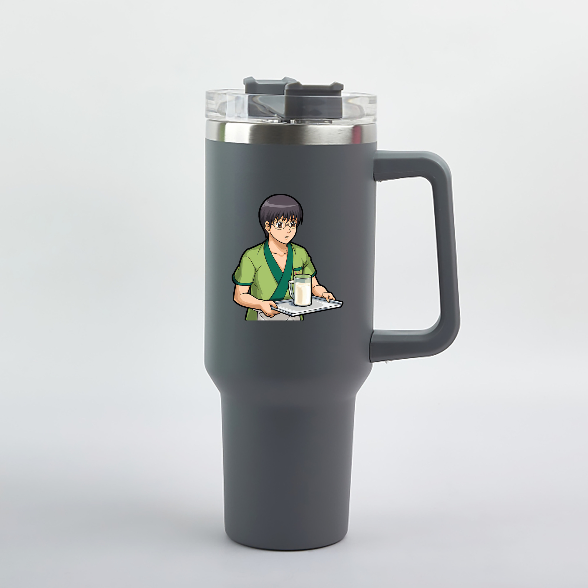 （画像用） ぎんたま 坂田銀時（さかたぎんとき） 神楽 志村新八（しむら しんぱち） GINTAMA Sakata Gintoki Kagura Shimura Shinpachi 1200mL車用タンブラー（カラープリント）