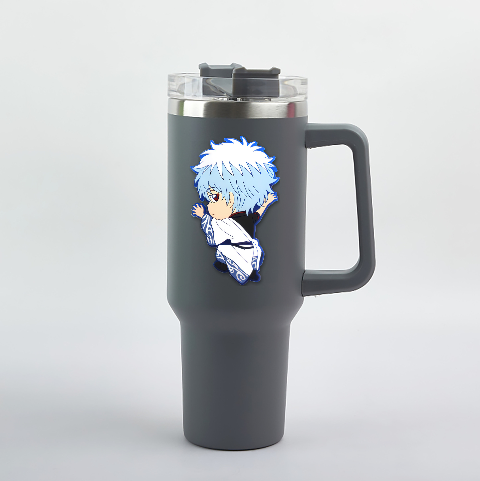 （画像用） ぎんたま 坂田銀時（さかたぎんとき） 神楽 志村新八（しむら しんぱち） GINTAMA Sakata Gintoki Kagura Shimura Shinpachi 1200mL車用タンブラー（カラープリント）