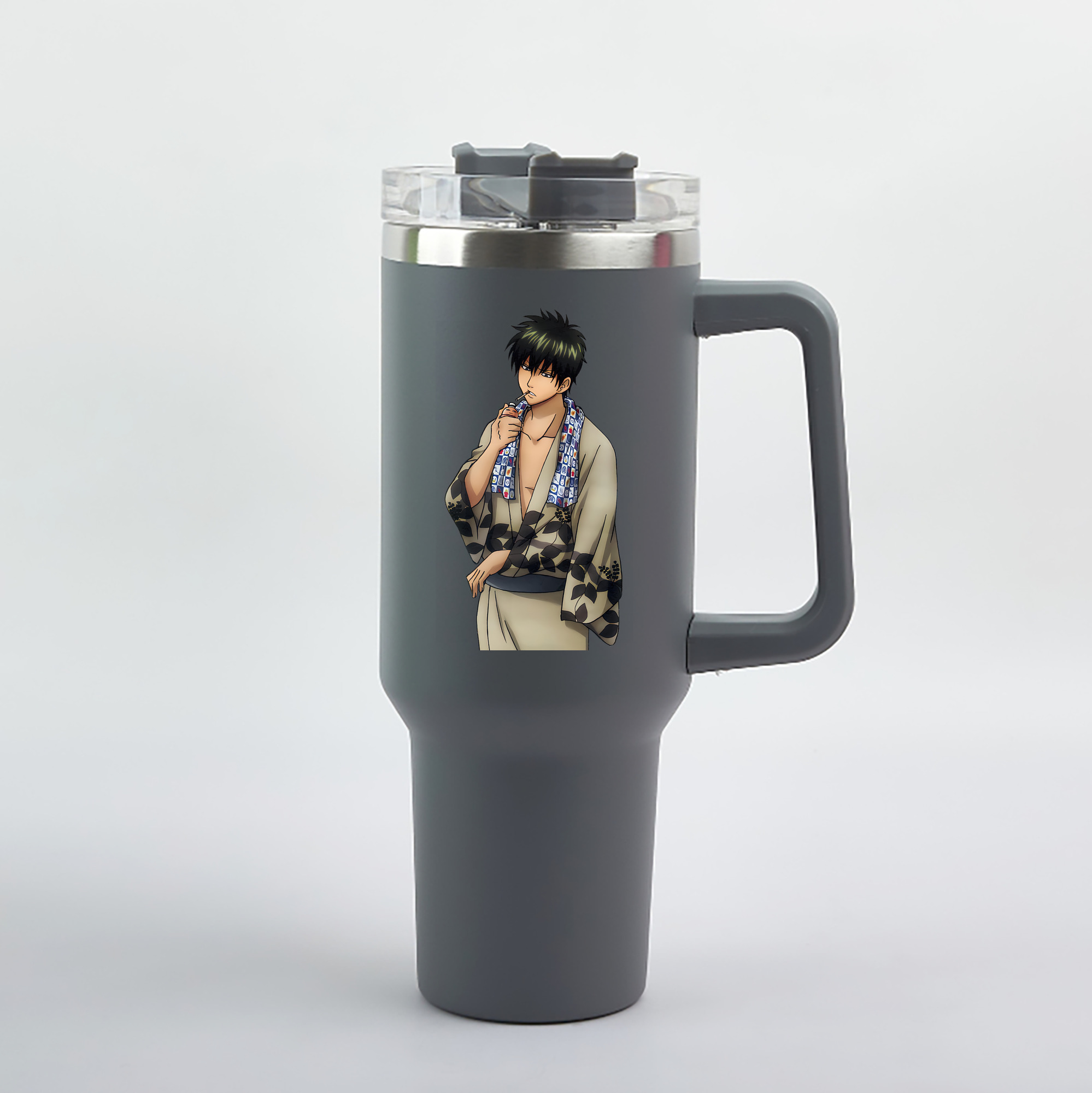 （画像用） ぎんたま 坂田銀時（さかたぎんとき） 神楽 志村新八（しむら しんぱち） GINTAMA Sakata Gintoki Kagura Shimura Shinpachi 1200mL車用タンブラー（カラープリント）