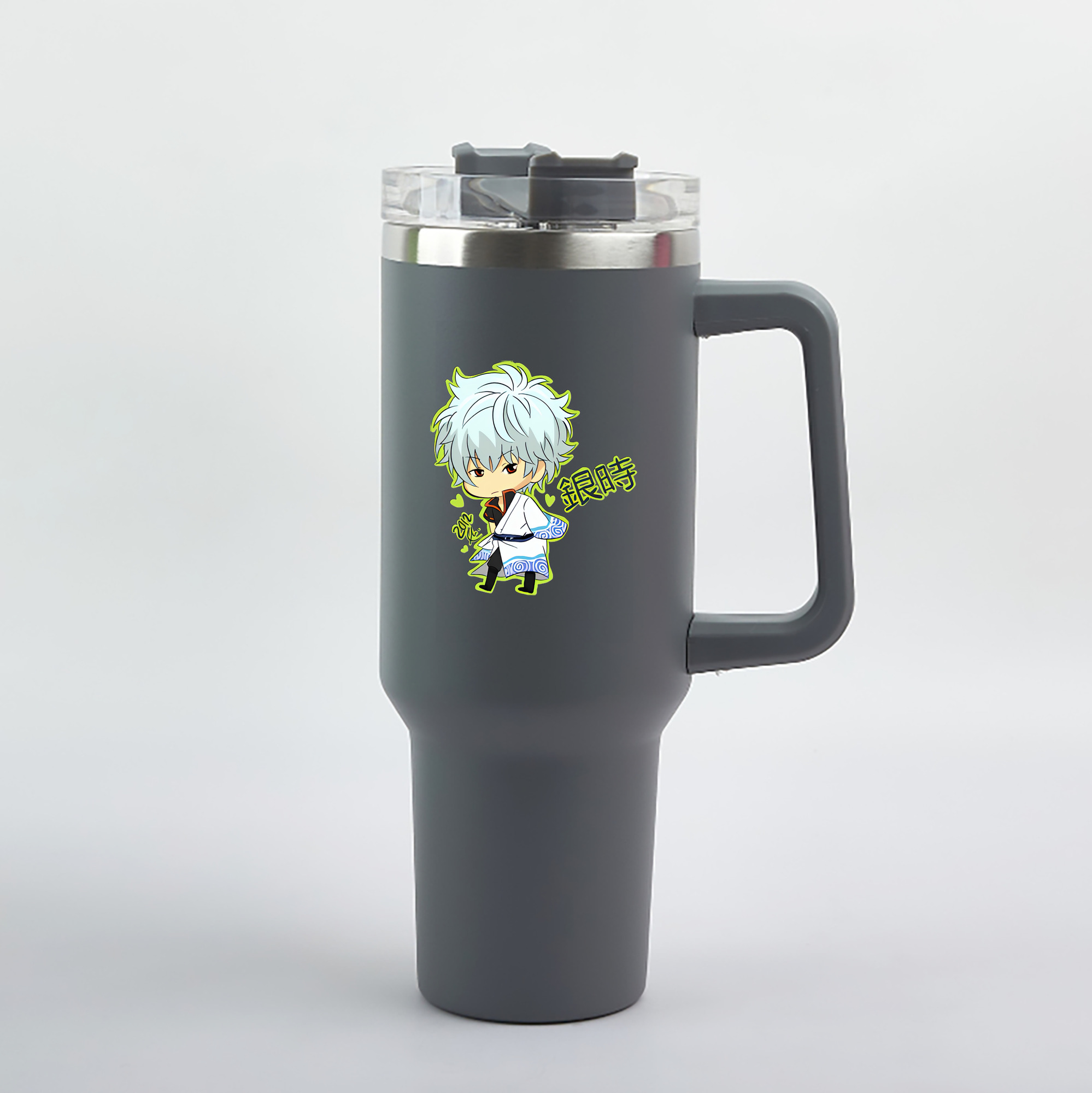 （画像用） ぎんたま 坂田銀時（さかたぎんとき） 神楽 志村新八（しむら しんぱち） GINTAMA Sakata Gintoki Kagura Shimura Shinpachi 1200mL車用タンブラー（カラープリント）