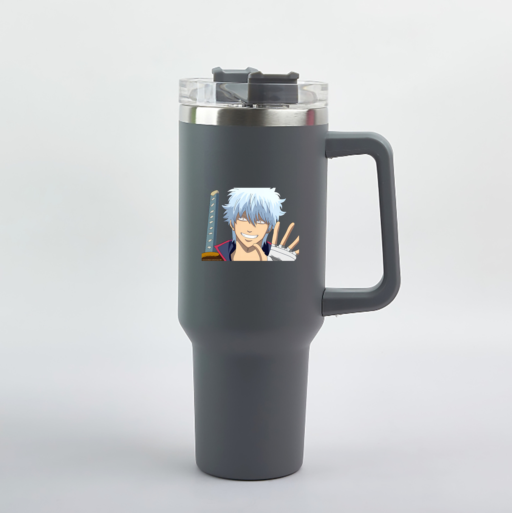 （画像用） ぎんたま 坂田銀時（さかたぎんとき） 神楽 志村新八（しむら しんぱち） GINTAMA Sakata Gintoki Kagura Shimura Shinpachi 1200mL車用タンブラー（カラープリント）