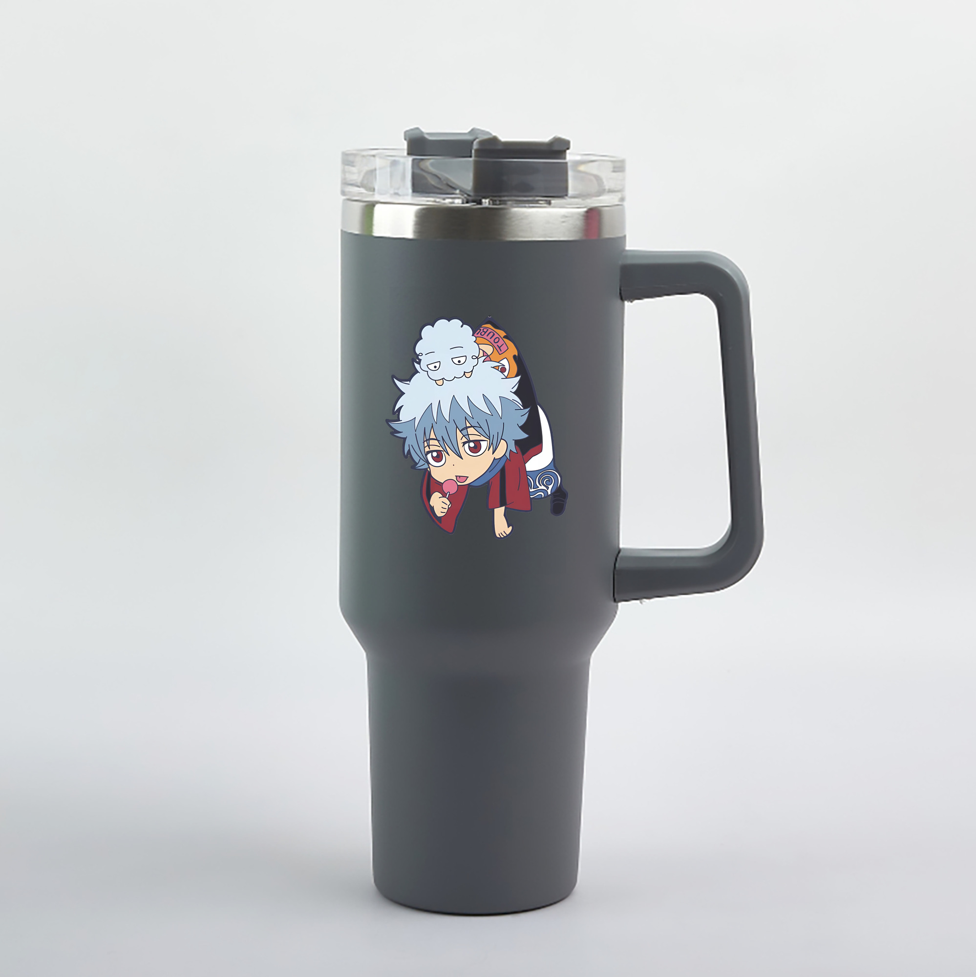 （画像用） ぎんたま 坂田銀時（さかたぎんとき） 神楽 志村新八（しむら しんぱち） GINTAMA Sakata Gintoki Kagura Shimura Shinpachi 1200mL車用タンブラー（カラープリント）