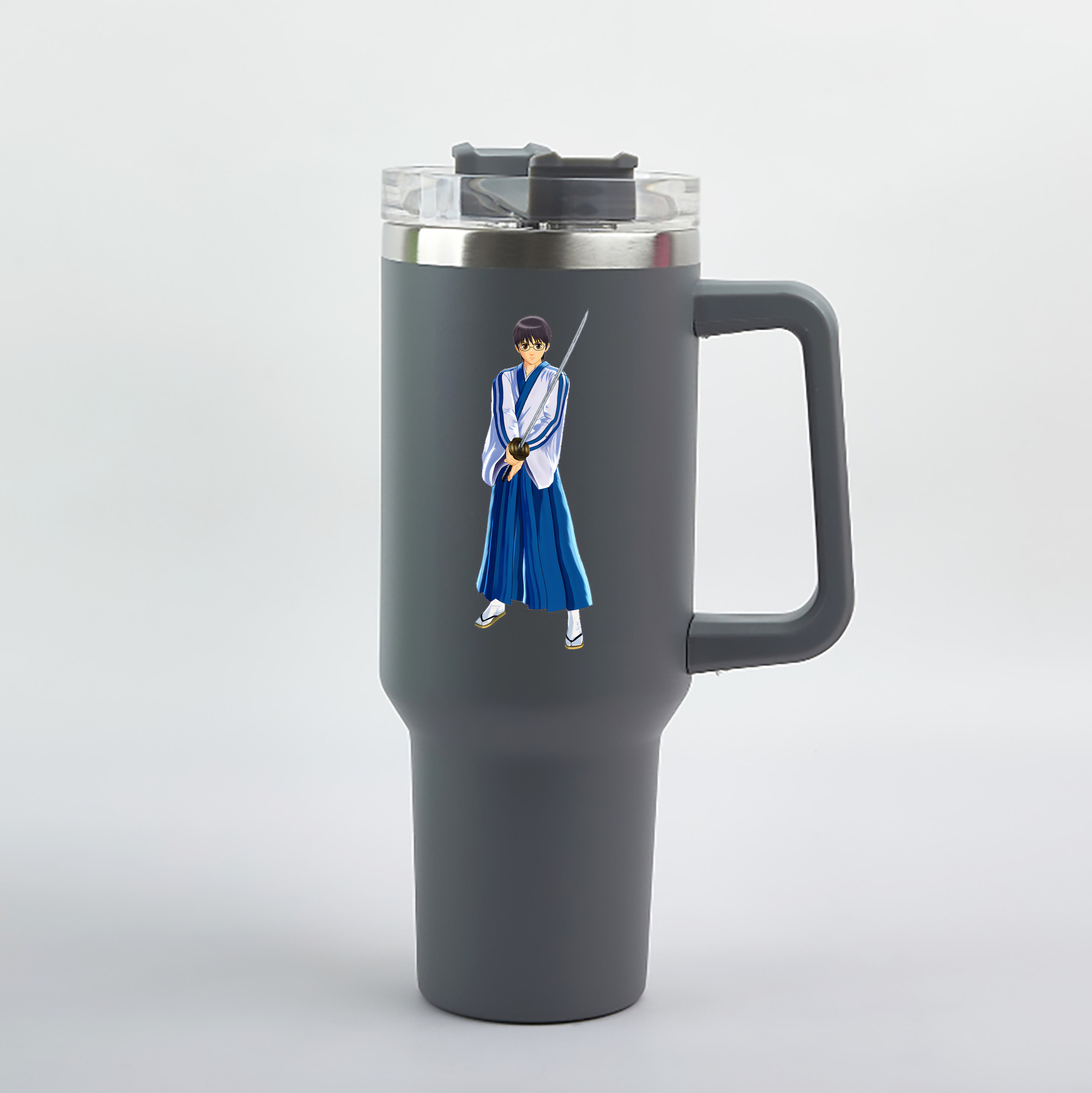 （画像用） ぎんたま 坂田銀時（さかたぎんとき） 神楽 志村新八（しむら しんぱち） GINTAMA Sakata Gintoki Kagura Shimura Shinpachi 1200mL車用タンブラー（カラープリント）