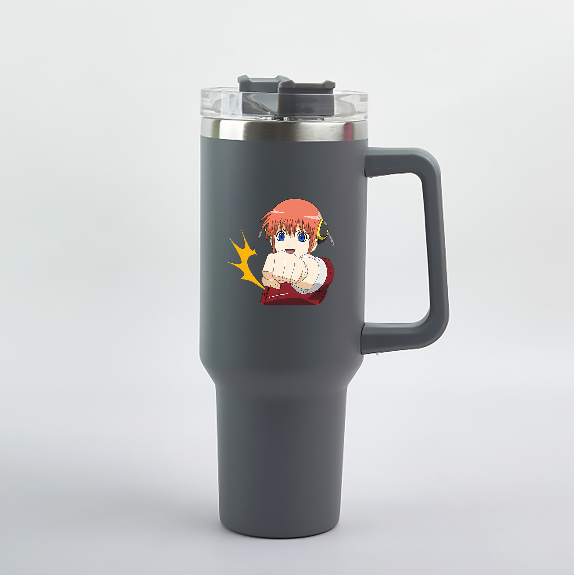 （画像用） ぎんたま 坂田銀時（さかたぎんとき） 神楽 志村新八（しむら しんぱち） GINTAMA Sakata Gintoki Kagura Shimura Shinpachi 1200mL車用タンブラー（カラープリント）