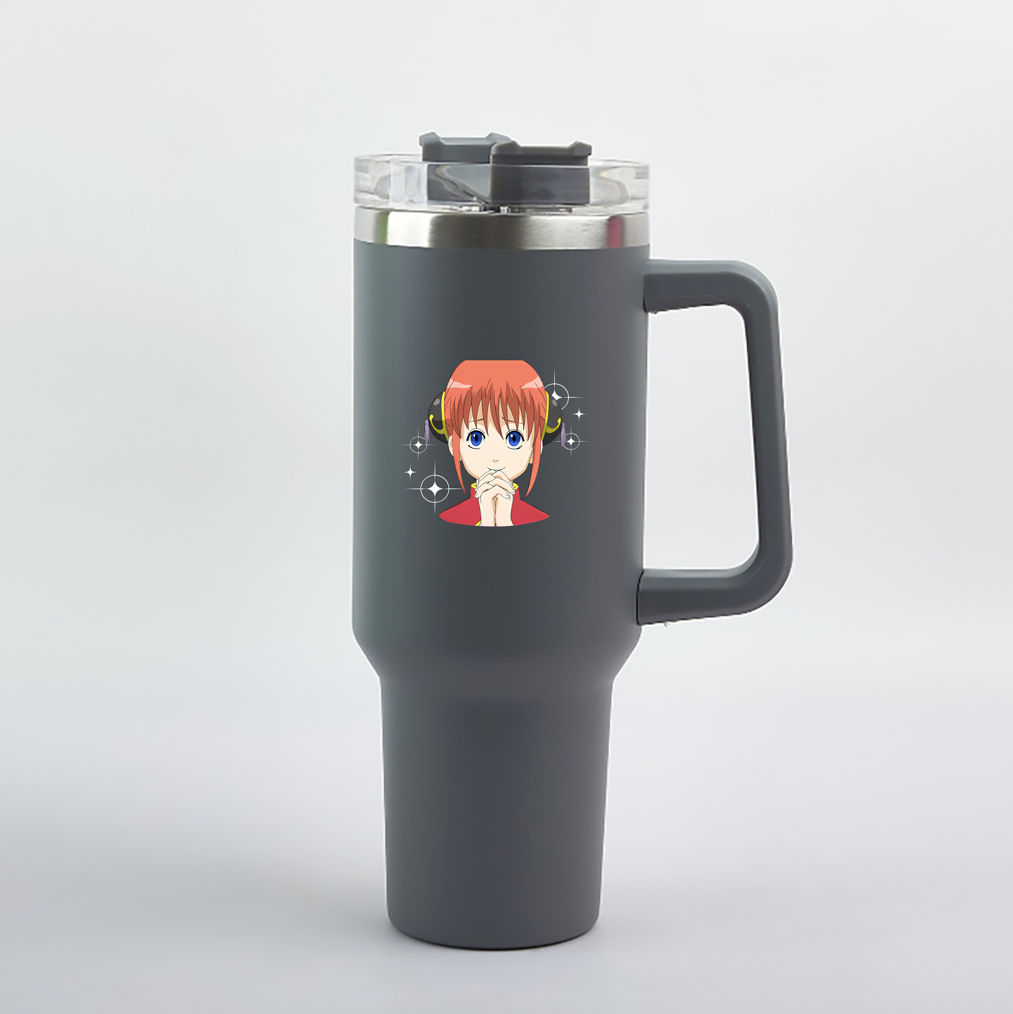 （画像用） ぎんたま 坂田銀時（さかたぎんとき） 神楽 志村新八（しむら しんぱち） GINTAMA Sakata Gintoki Kagura Shimura Shinpachi 1200mL車用タンブラー（カラープリント）
