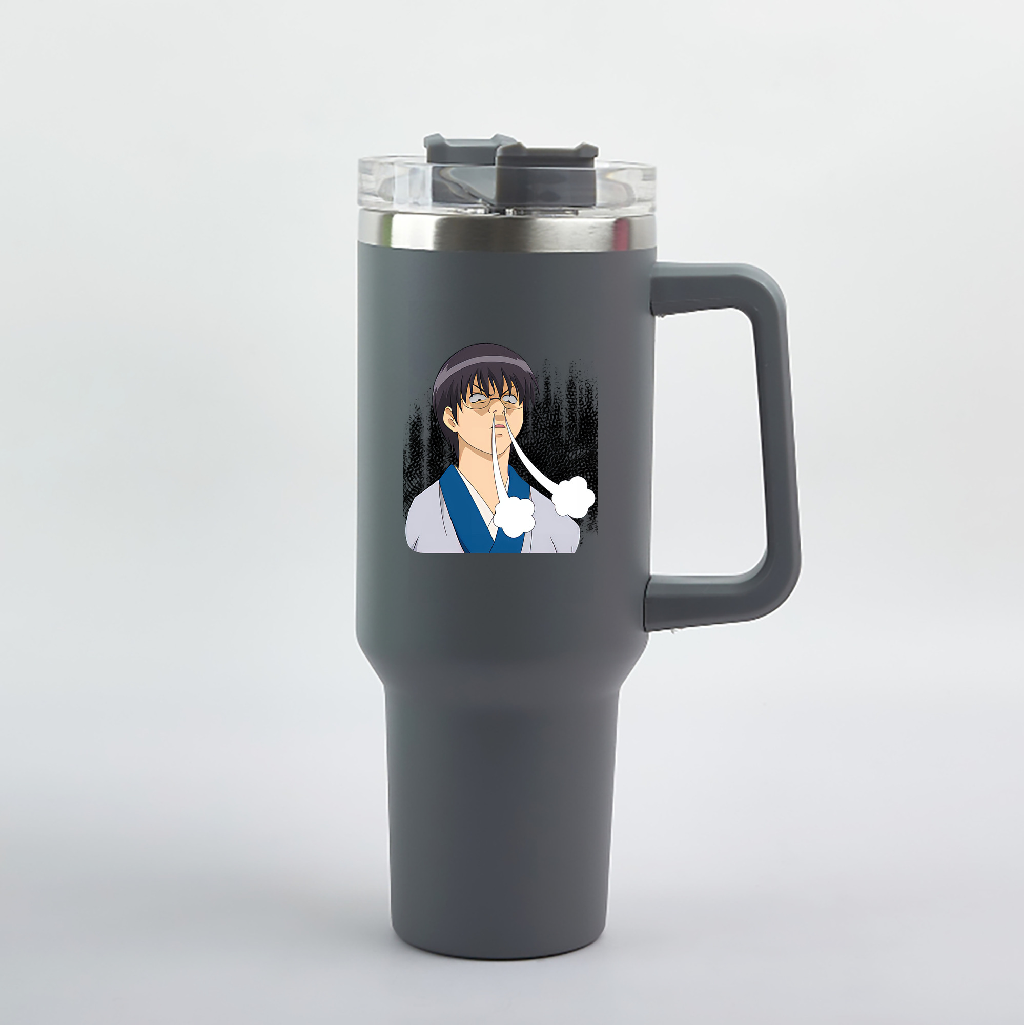 （画像用） ぎんたま 坂田銀時（さかたぎんとき） 神楽 志村新八（しむら しんぱち） GINTAMA Sakata Gintoki Kagura Shimura Shinpachi 1200mL車用タンブラー（カラープリント）