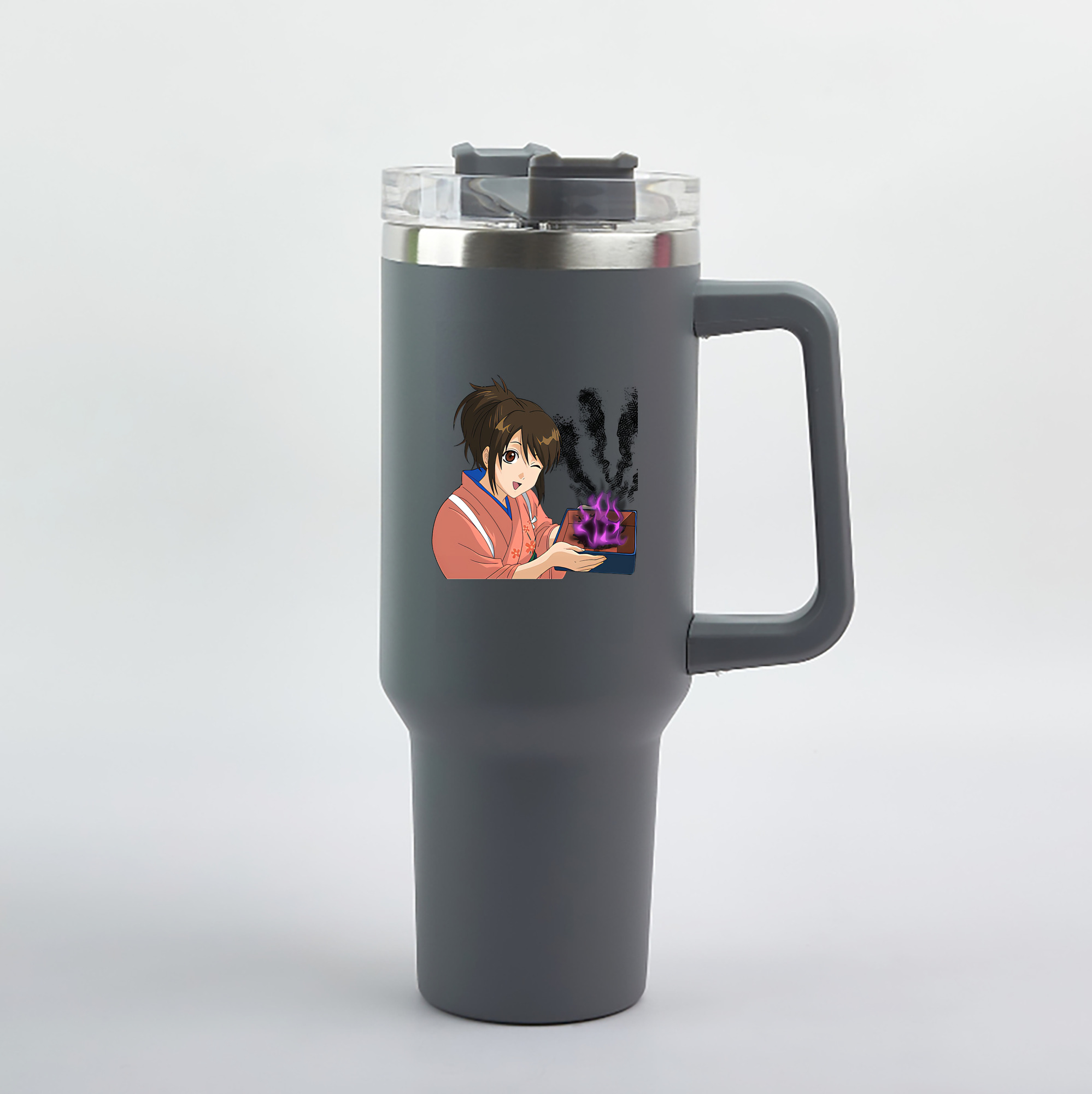 （画像用） ぎんたま 坂田銀時（さかたぎんとき） 神楽 志村新八（しむら しんぱち） GINTAMA Sakata Gintoki Kagura Shimura Shinpachi 1200mL車用タンブラー（カラープリント）