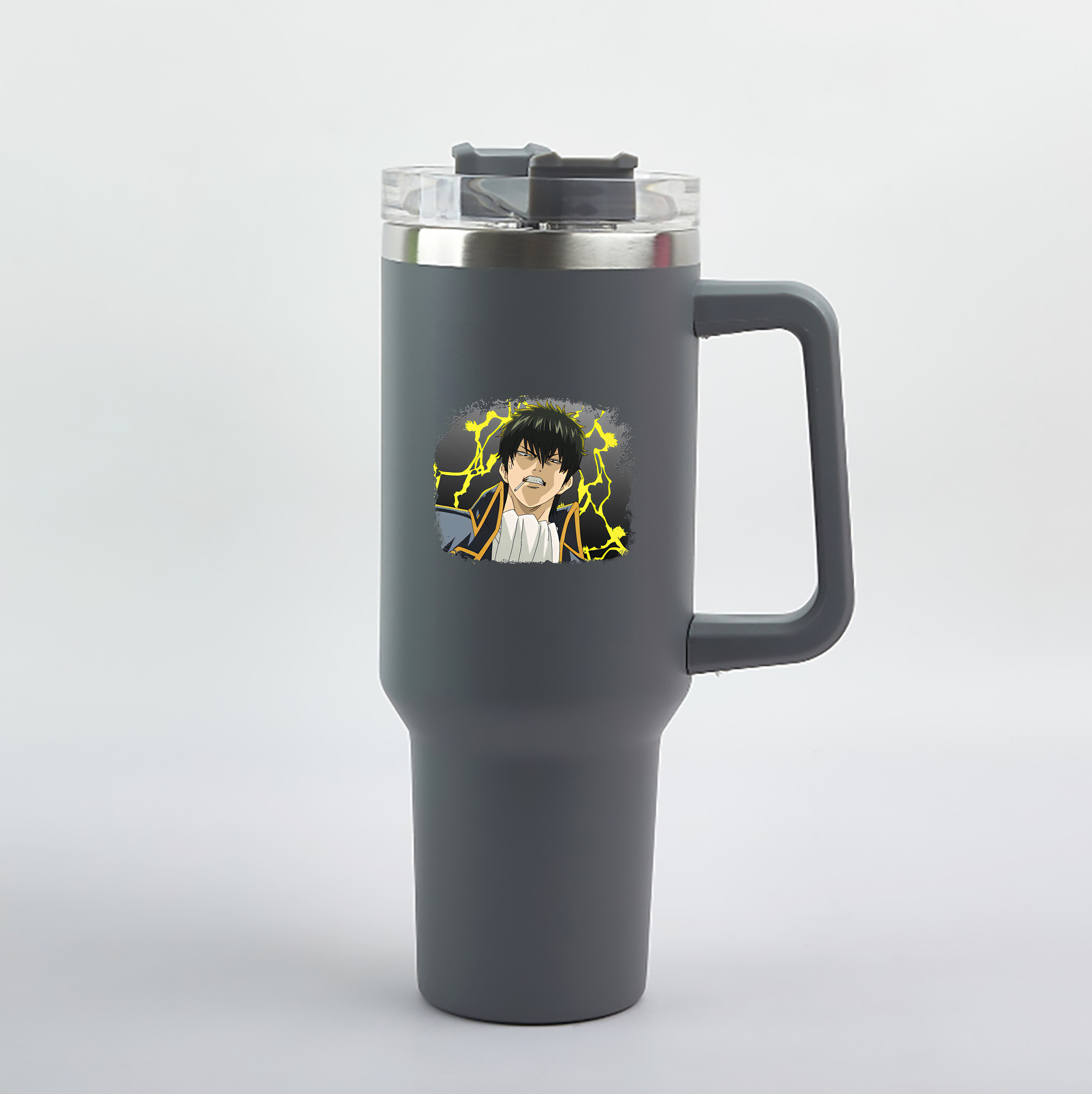 （画像用） ぎんたま 坂田銀時（さかたぎんとき） 神楽 志村新八（しむら しんぱち） GINTAMA Sakata Gintoki Kagura Shimura Shinpachi 1200mL車用タンブラー（カラープリント）