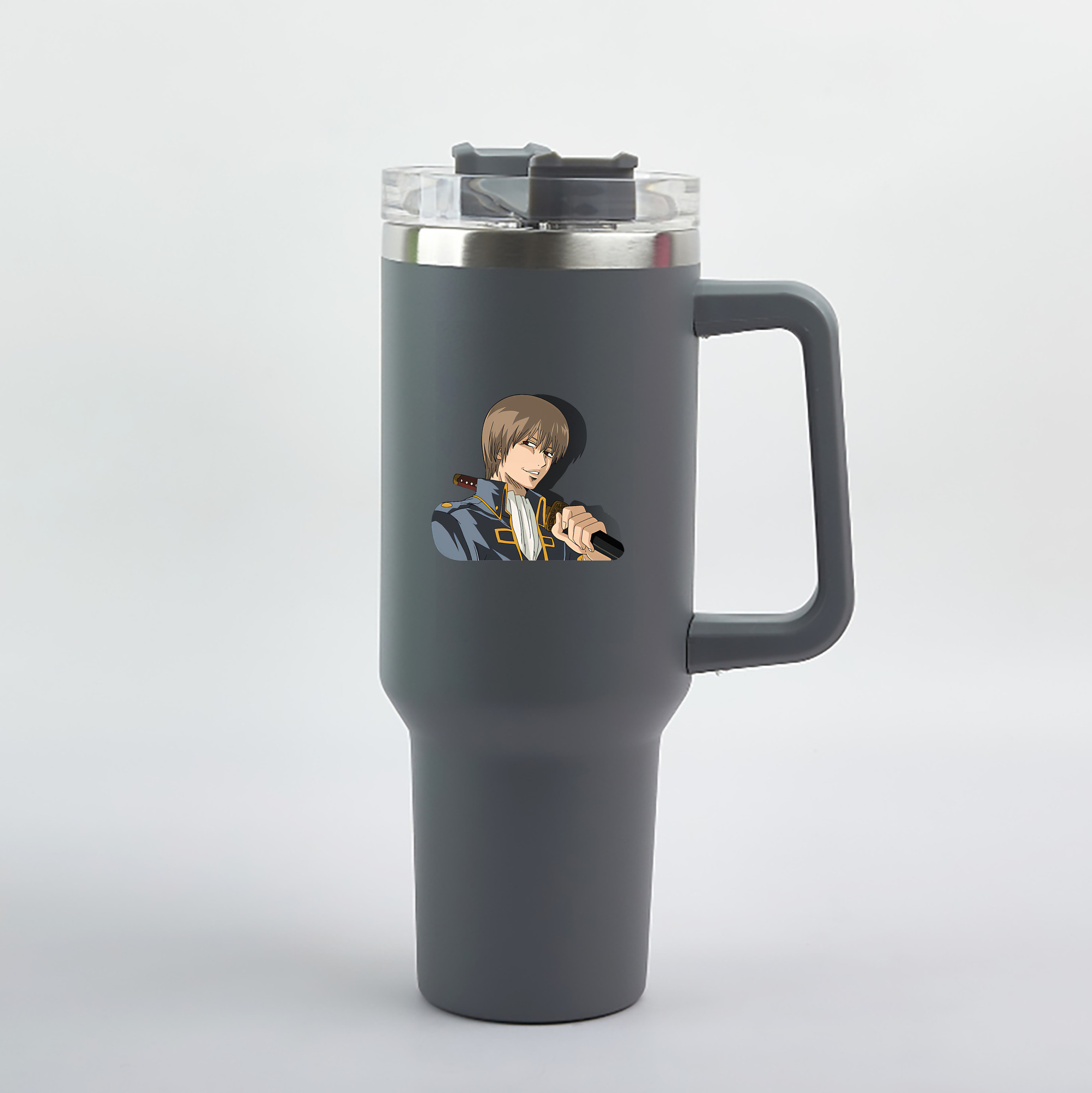 （画像用） ぎんたま 坂田銀時（さかたぎんとき） 神楽 志村新八（しむら しんぱち） GINTAMA Sakata Gintoki Kagura Shimura Shinpachi 1200mL車用タンブラー（カラープリント）