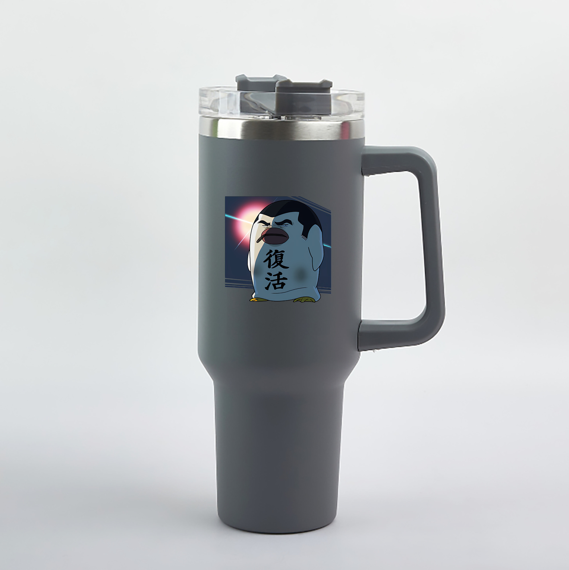 （画像用） ぎんたま 坂田銀時（さかたぎんとき） 神楽 志村新八（しむら しんぱち） GINTAMA Sakata Gintoki Kagura Shimura Shinpachi 1200mL車用タンブラー（カラープリント）