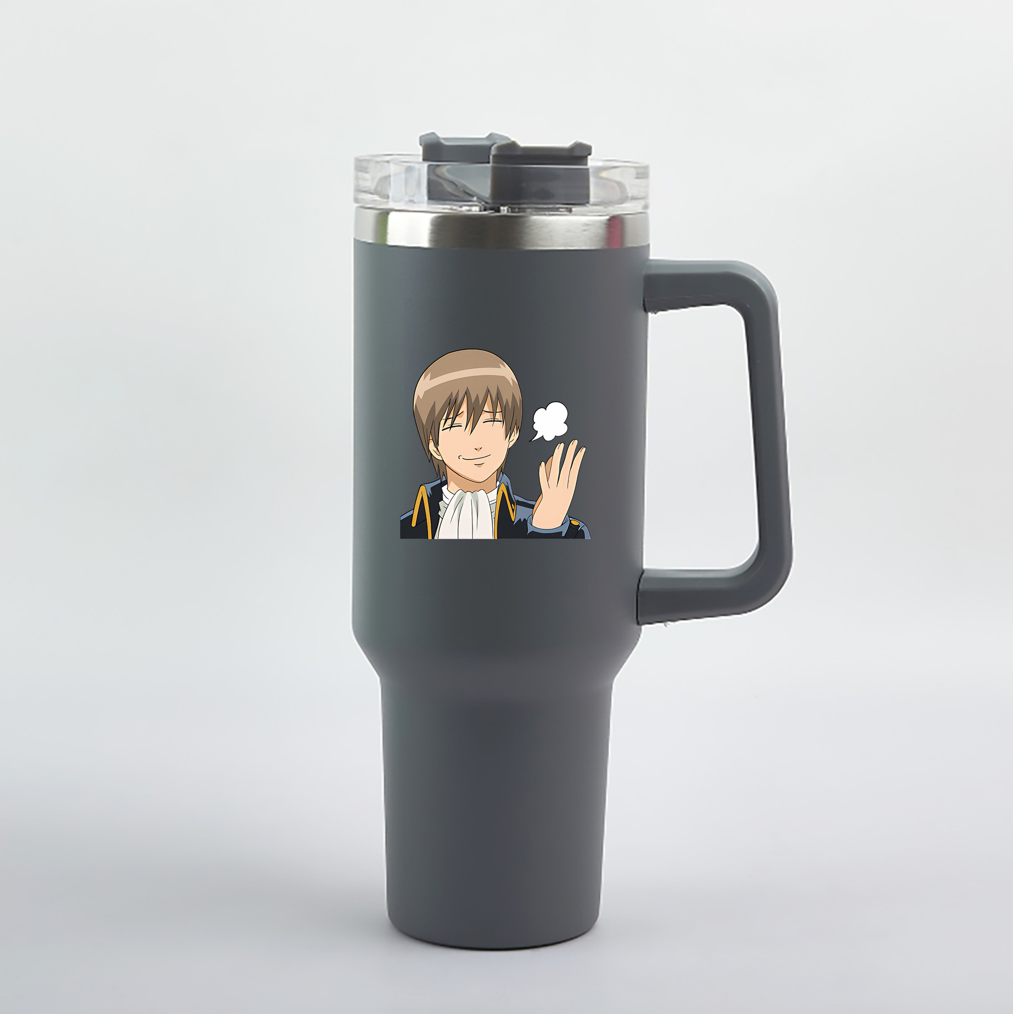 （画像用） ぎんたま 坂田銀時（さかたぎんとき） 神楽 志村新八（しむら しんぱち） GINTAMA Sakata Gintoki Kagura Shimura Shinpachi 1200mL車用タンブラー（カラープリント）