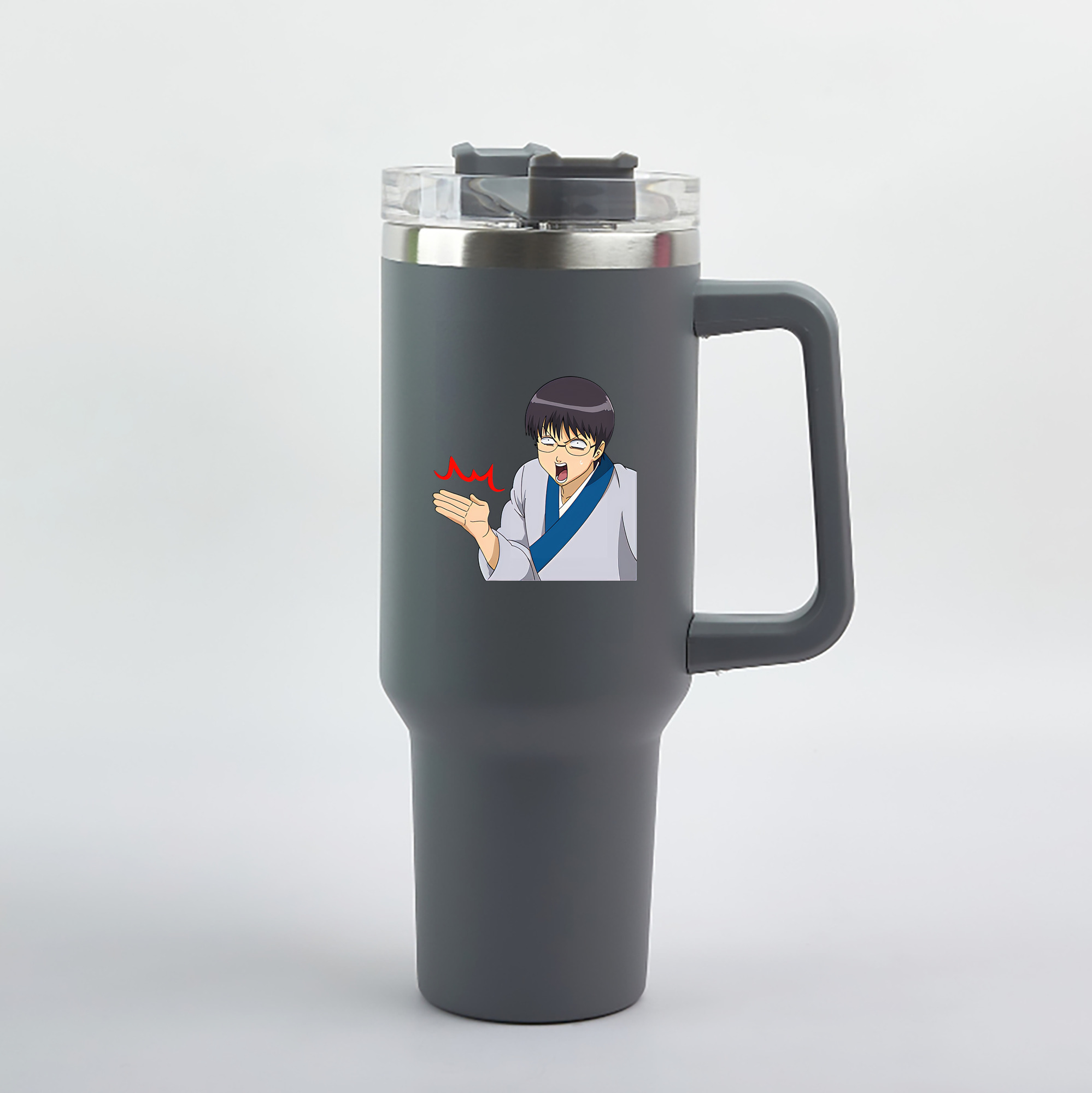 （画像用） ぎんたま 坂田銀時（さかたぎんとき） 神楽 志村新八（しむら しんぱち） GINTAMA Sakata Gintoki Kagura Shimura Shinpachi 1200mL車用タンブラー（カラープリント）