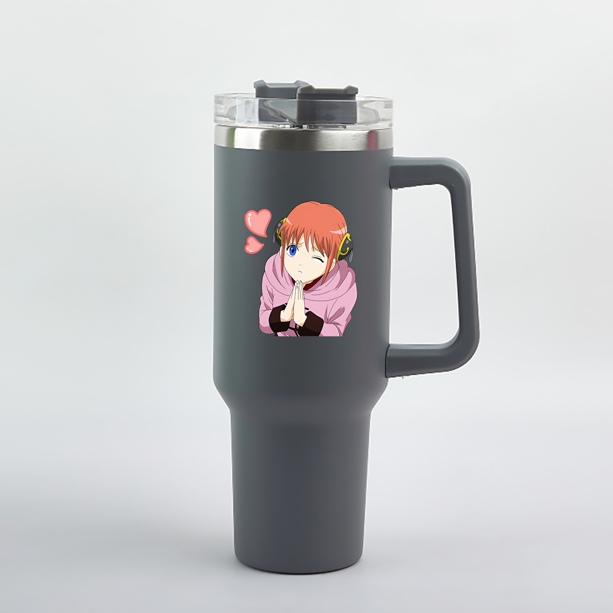 （画像用） ぎんたま 坂田銀時（さかたぎんとき） 神楽 志村新八（しむら しんぱち） GINTAMA Sakata Gintoki Kagura Shimura Shinpachi 1200mL車用タンブラー（カラープリント）