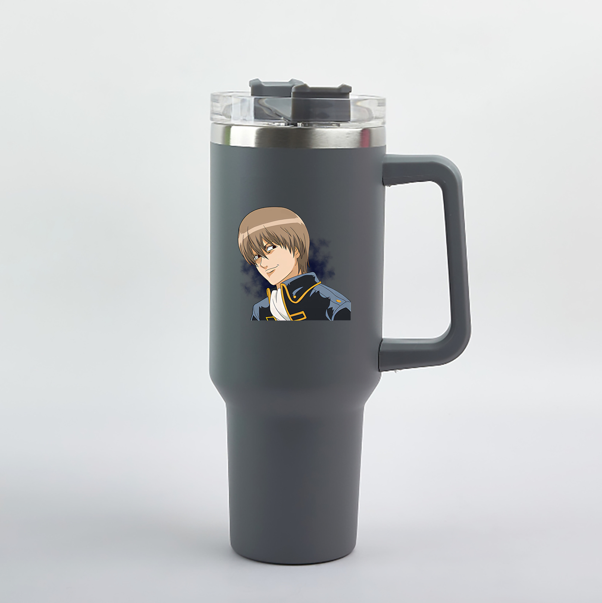（画像用） ぎんたま 坂田銀時（さかたぎんとき） 神楽 志村新八（しむら しんぱち） GINTAMA Sakata Gintoki Kagura Shimura Shinpachi 1200mL車用タンブラー（カラープリント）