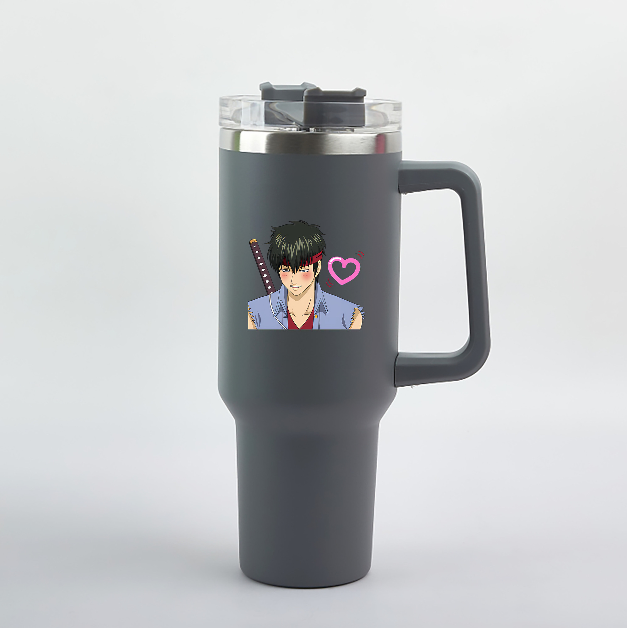 （画像用） ぎんたま 坂田銀時（さかたぎんとき） 神楽 志村新八（しむら しんぱち） GINTAMA Sakata Gintoki Kagura Shimura Shinpachi 1200mL車用タンブラー（カラープリント）