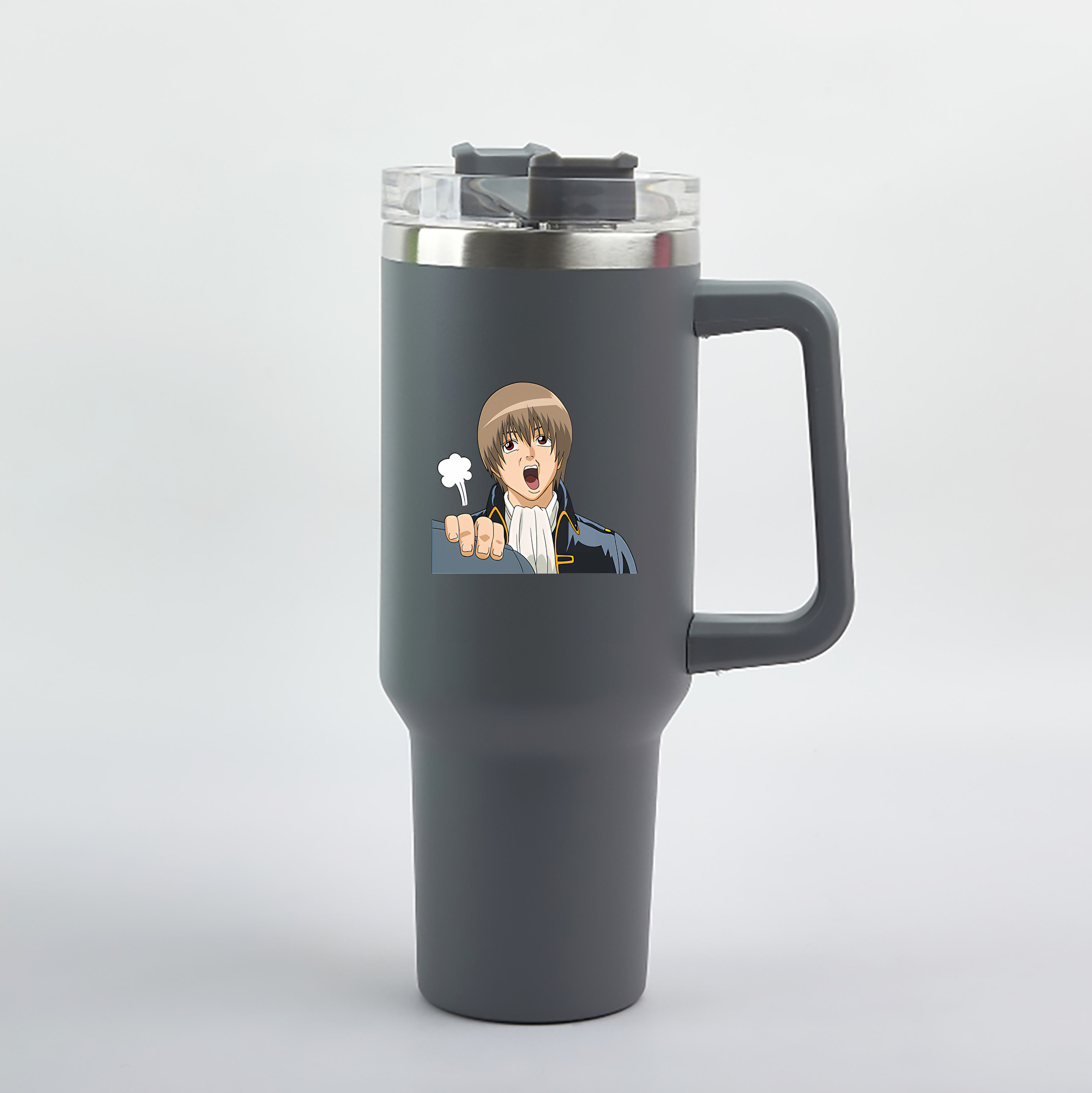 （画像用） ぎんたま 坂田銀時（さかたぎんとき） 神楽 志村新八（しむら しんぱち） GINTAMA Sakata Gintoki Kagura Shimura Shinpachi 1200mL車用タンブラー（カラープリント）