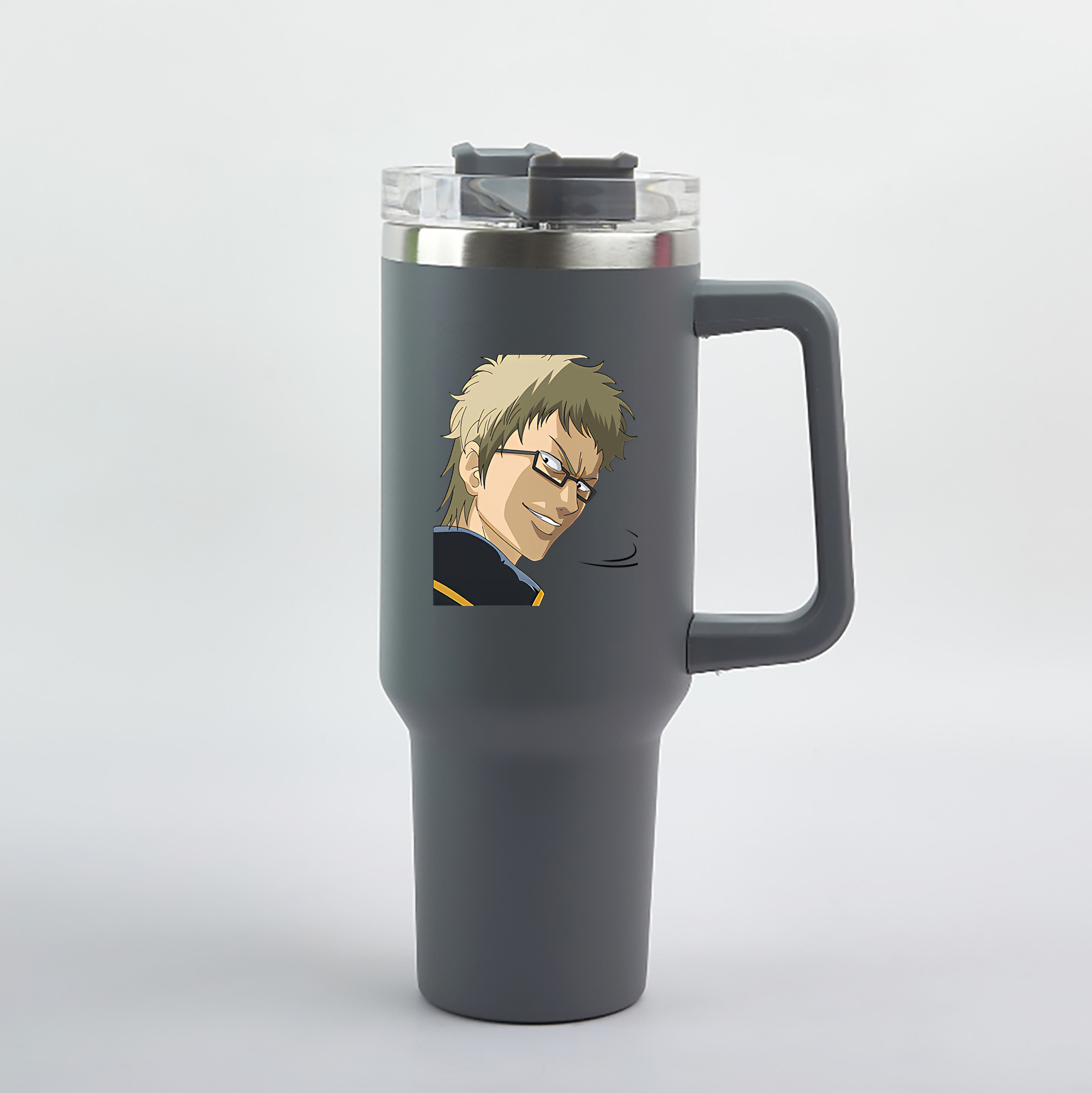 （画像用） ぎんたま 坂田銀時（さかたぎんとき） 神楽 志村新八（しむら しんぱち） GINTAMA Sakata Gintoki Kagura Shimura Shinpachi 1200mL車用タンブラー（カラープリント）