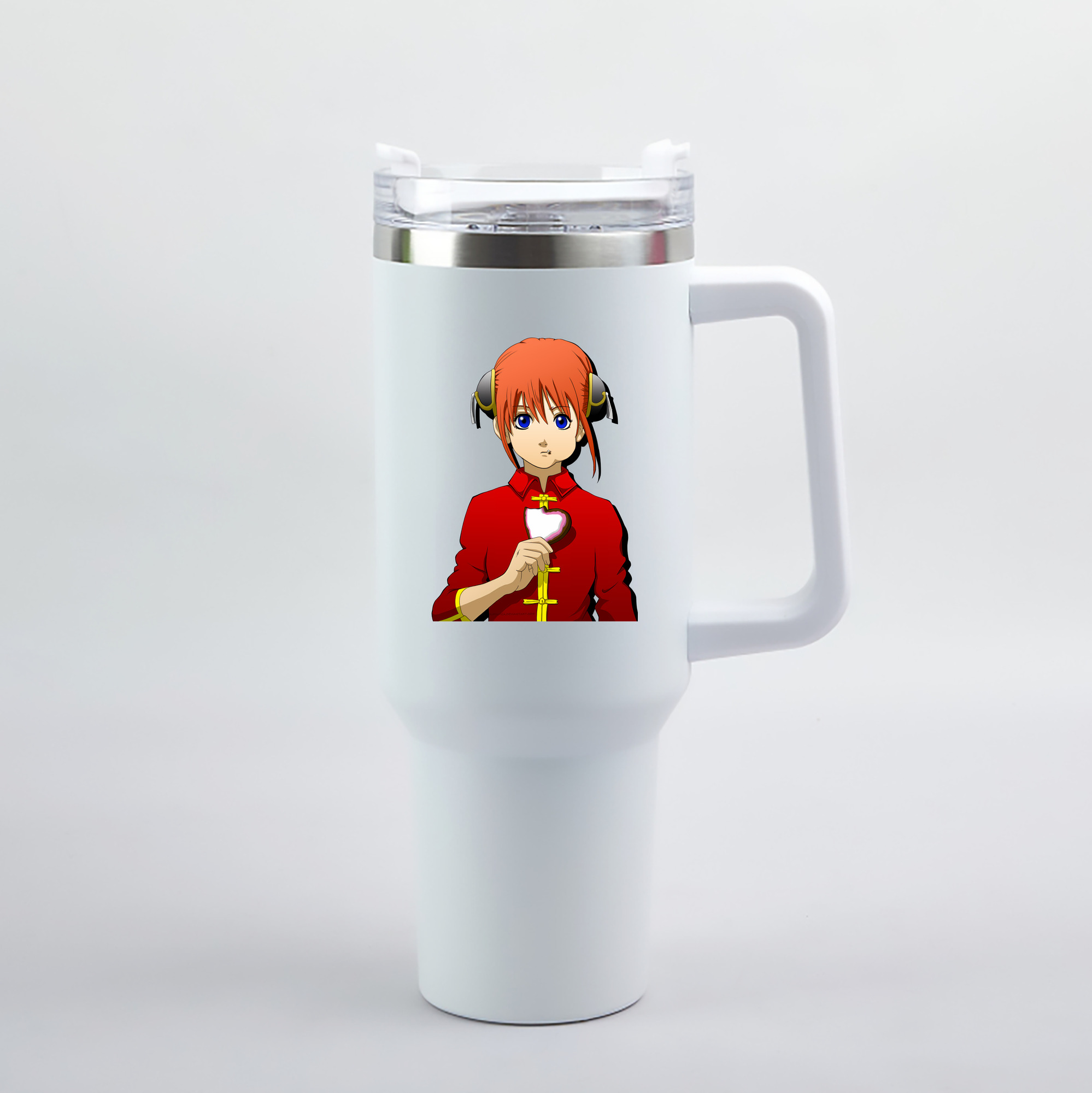 （画像用） ぎんたま 坂田銀時（さかたぎんとき） 神楽 志村新八（しむら しんぱち） GINTAMA Sakata Gintoki Kagura Shimura Shinpachi 1200mL車用タンブラー（カラープリント）