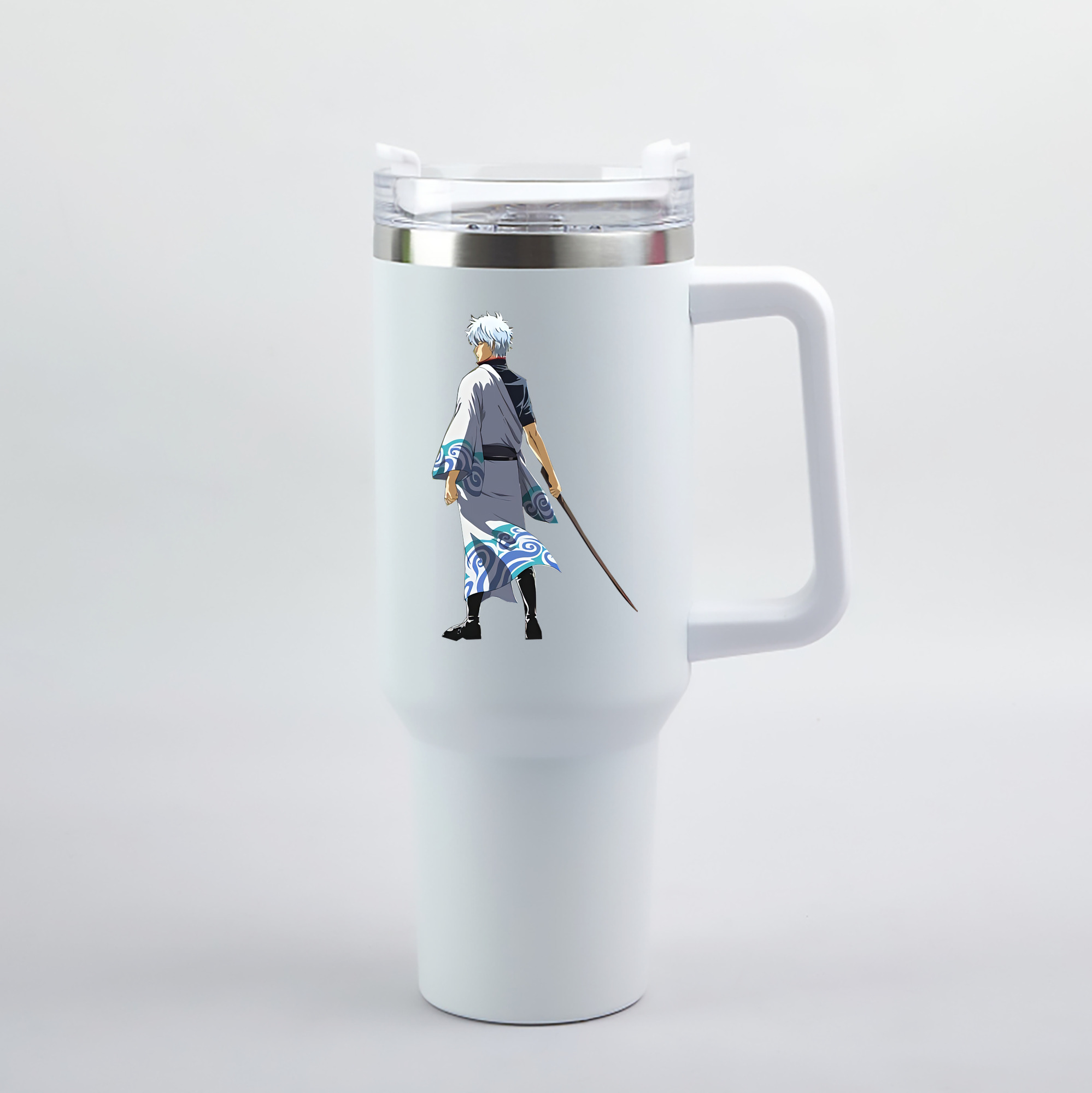 （画像用） ぎんたま 坂田銀時（さかたぎんとき） 神楽 志村新八（しむら しんぱち） GINTAMA Sakata Gintoki Kagura Shimura Shinpachi 1200mL車用タンブラー（カラープリント）