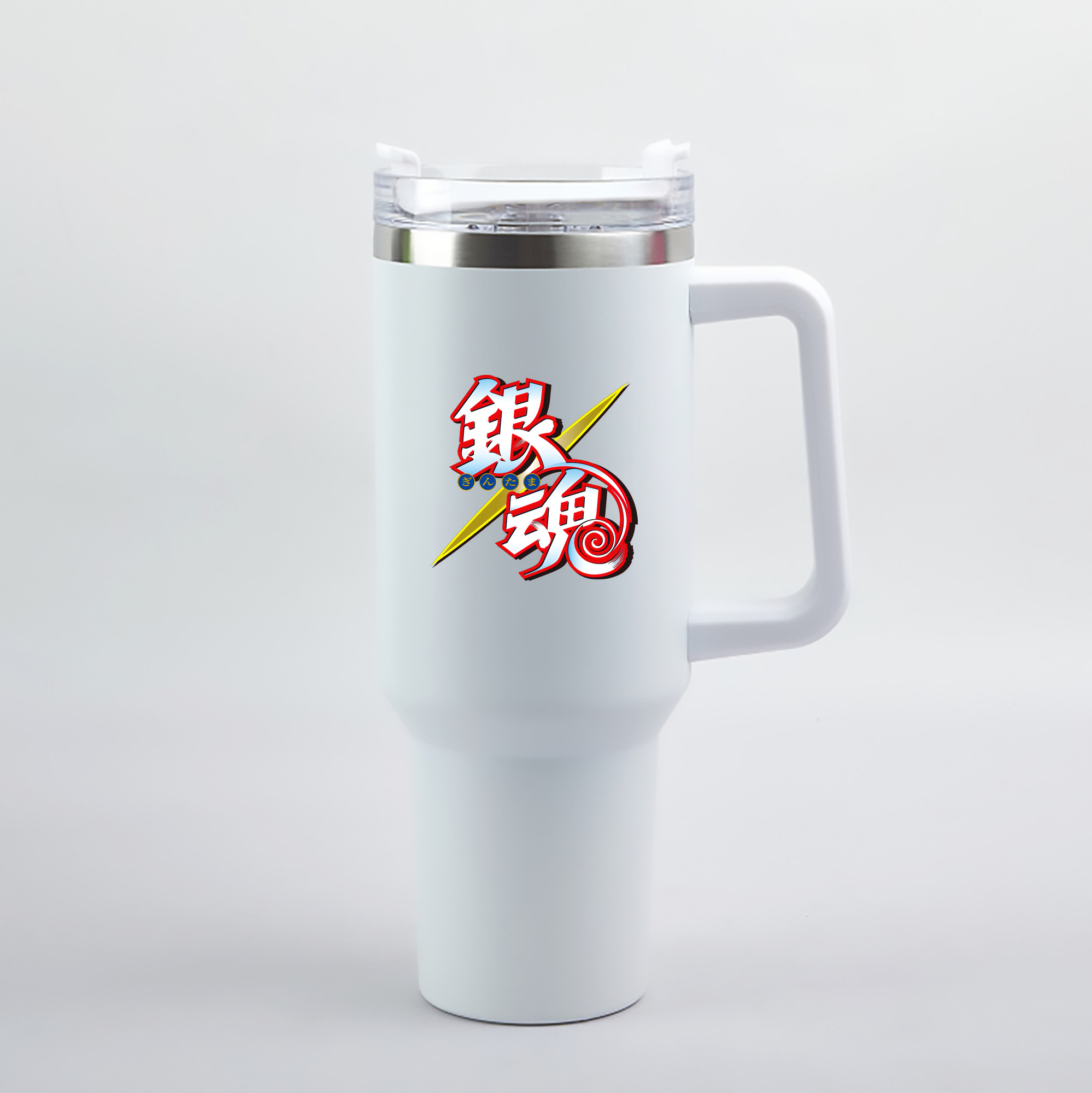 （画像用） ぎんたま 坂田銀時（さかたぎんとき） 神楽 志村新八（しむら しんぱち） GINTAMA Sakata Gintoki Kagura Shimura Shinpachi 1200mL車用タンブラー（カラープリント）