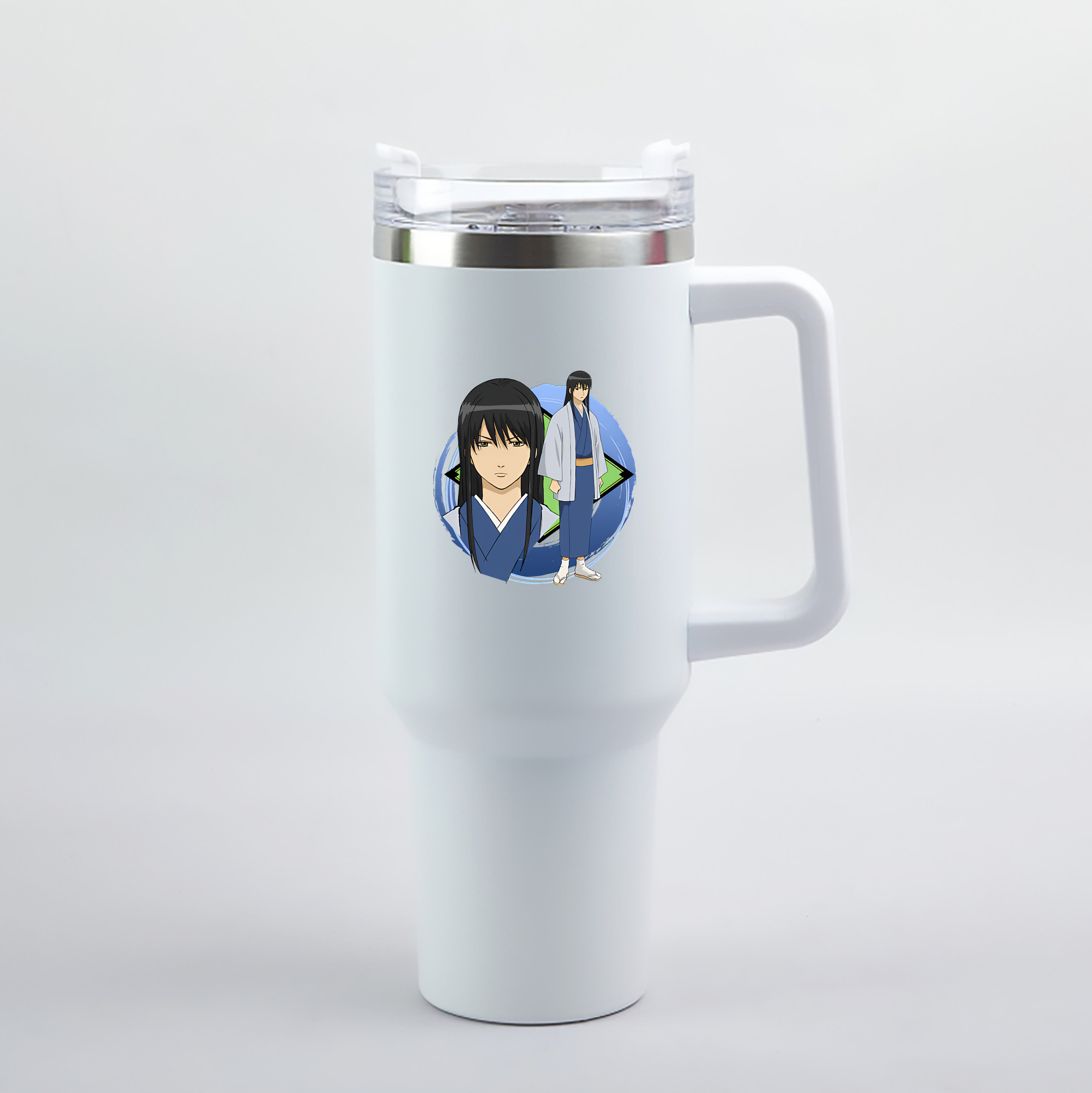 （画像用） ぎんたま 坂田銀時（さかたぎんとき） 神楽 志村新八（しむら しんぱち） GINTAMA Sakata Gintoki Kagura Shimura Shinpachi 1200mL車用タンブラー（カラープリント）