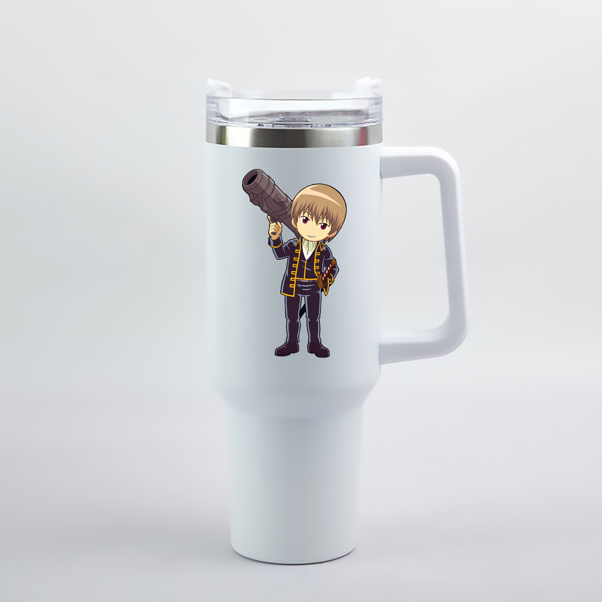 （画像用） ぎんたま 坂田銀時（さかたぎんとき） 神楽 志村新八（しむら しんぱち） GINTAMA Sakata Gintoki Kagura Shimura Shinpachi 1200mL車用タンブラー（カラープリント）