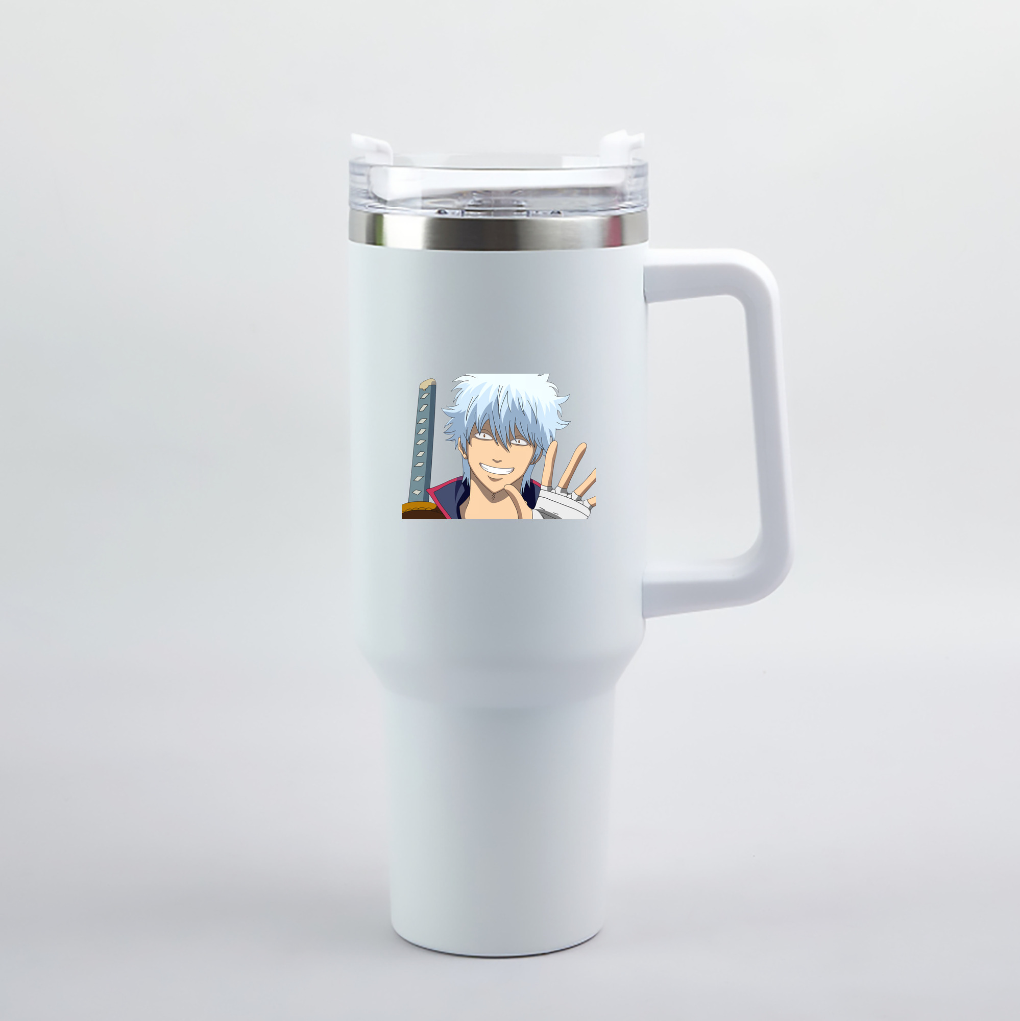 （画像用） ぎんたま 坂田銀時（さかたぎんとき） 神楽 志村新八（しむら しんぱち） GINTAMA Sakata Gintoki Kagura Shimura Shinpachi 1200mL車用タンブラー（カラープリント）