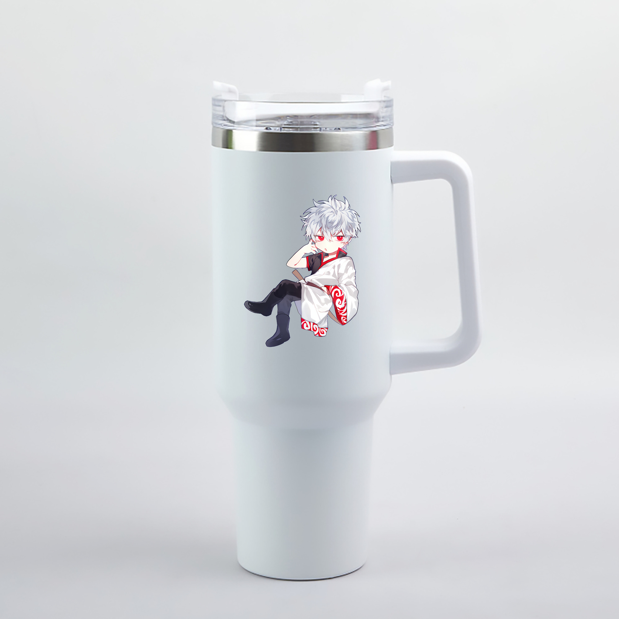 （画像用） ぎんたま 坂田銀時（さかたぎんとき） 神楽 志村新八（しむら しんぱち） GINTAMA Sakata Gintoki Kagura Shimura Shinpachi 1200mL車用タンブラー（カラープリント）