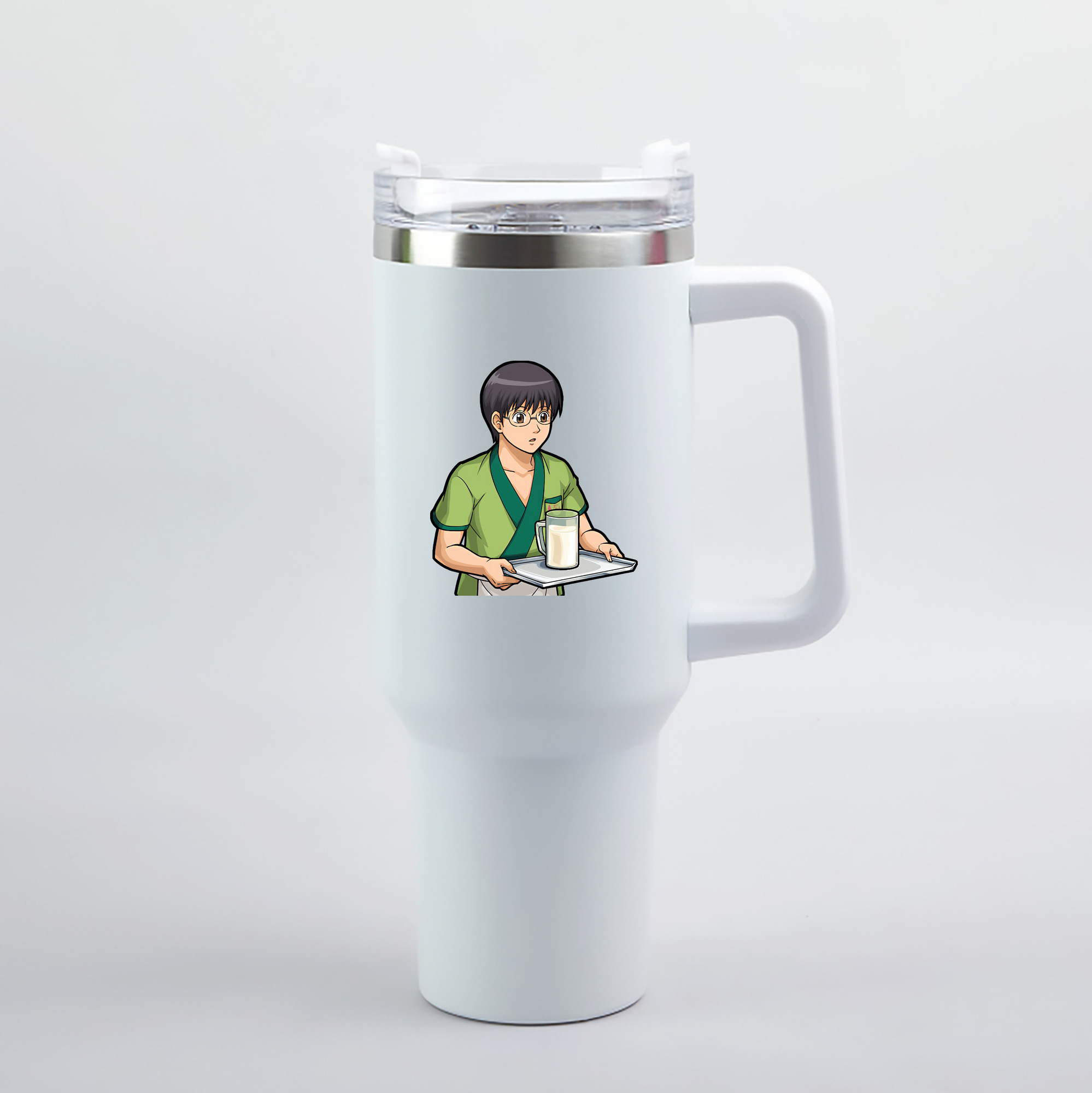 （画像用） ぎんたま 坂田銀時（さかたぎんとき） 神楽 志村新八（しむら しんぱち） GINTAMA Sakata Gintoki Kagura Shimura Shinpachi 1200mL車用タンブラー（カラープリント）