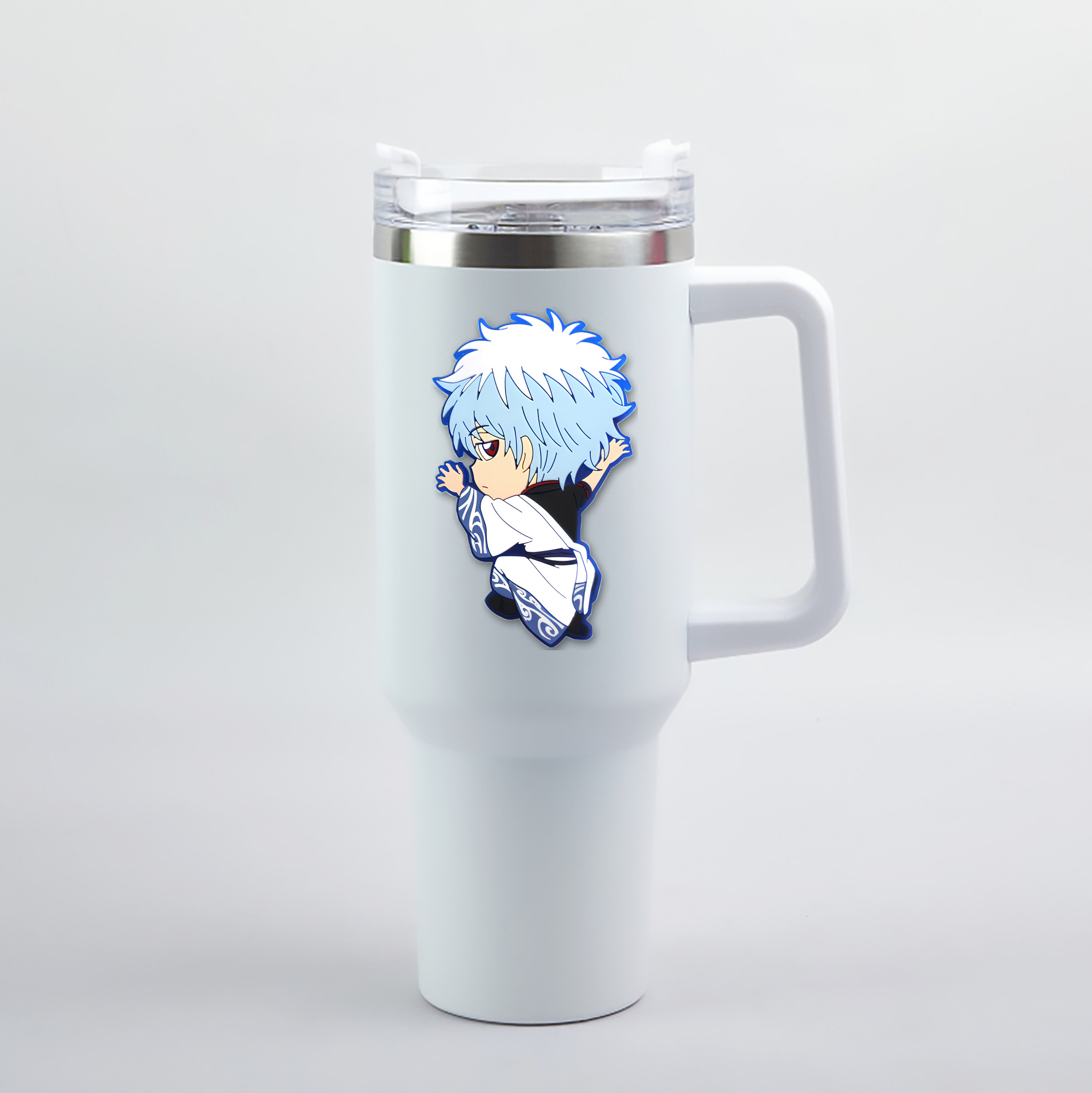 （画像用） ぎんたま 坂田銀時（さかたぎんとき） 神楽 志村新八（しむら しんぱち） GINTAMA Sakata Gintoki Kagura Shimura Shinpachi 1200mL車用タンブラー（カラープリント）