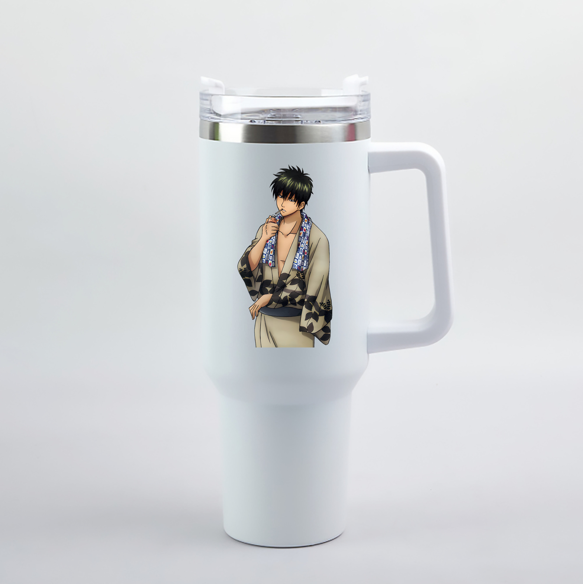 （画像用） ぎんたま 坂田銀時（さかたぎんとき） 神楽 志村新八（しむら しんぱち） GINTAMA Sakata Gintoki Kagura Shimura Shinpachi 1200mL車用タンブラー（カラープリント）