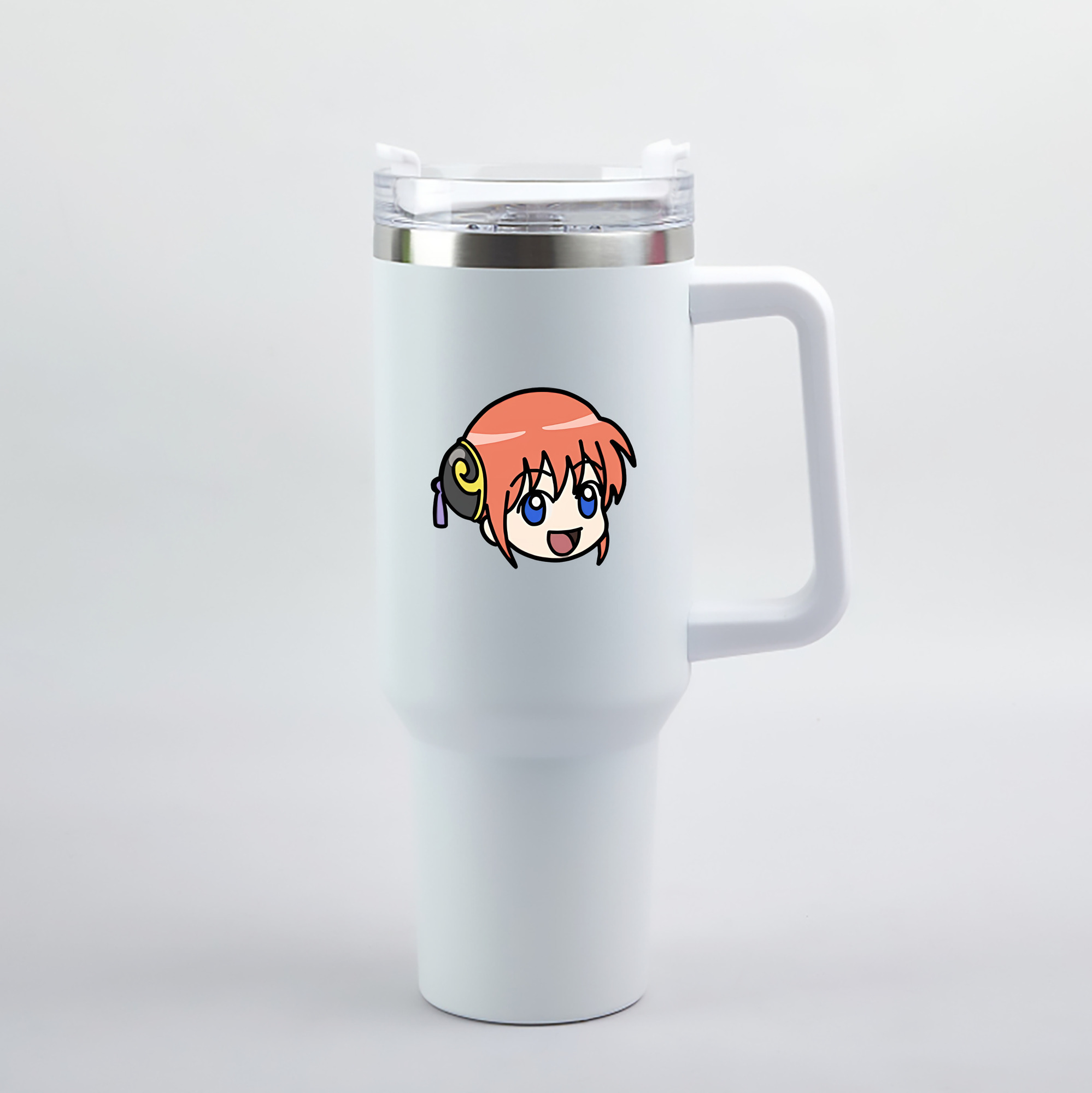 （画像用） ぎんたま 坂田銀時（さかたぎんとき） 神楽 志村新八（しむら しんぱち） GINTAMA Sakata Gintoki Kagura Shimura Shinpachi 1200mL車用タンブラー（カラープリント）