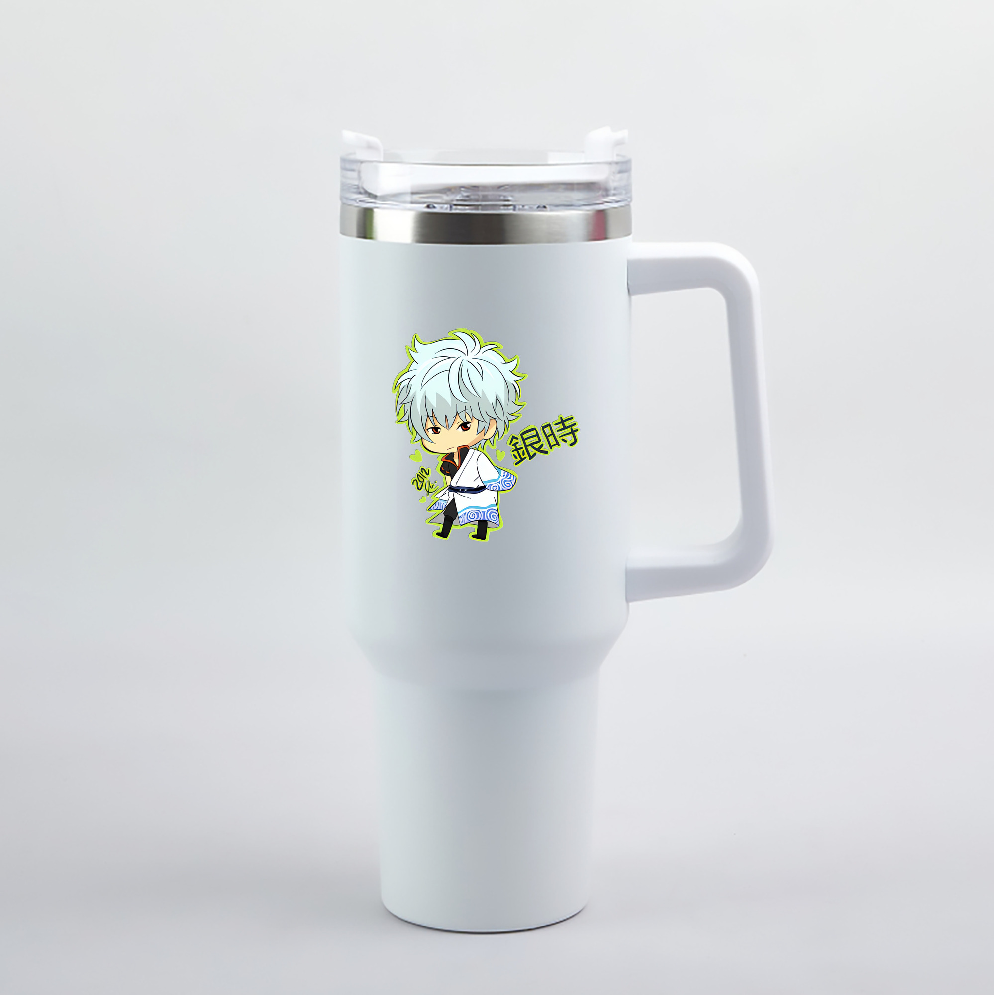 （画像用） ぎんたま 坂田銀時（さかたぎんとき） 神楽 志村新八（しむら しんぱち） GINTAMA Sakata Gintoki Kagura Shimura Shinpachi 1200mL車用タンブラー（カラープリント）