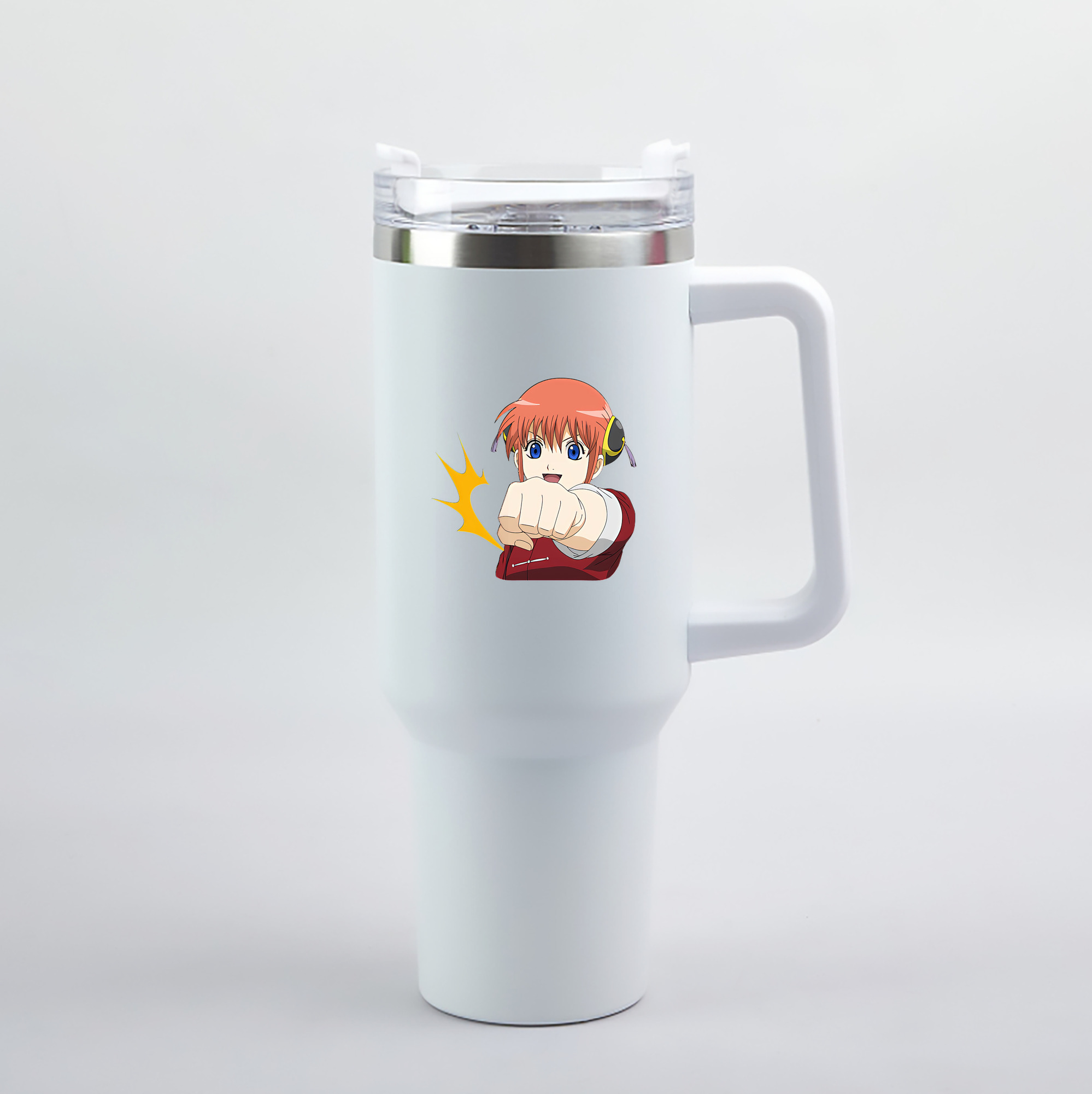 （画像用） ぎんたま 坂田銀時（さかたぎんとき） 神楽 志村新八（しむら しんぱち） GINTAMA Sakata Gintoki Kagura Shimura Shinpachi 1200mL車用タンブラー（カラープリント）