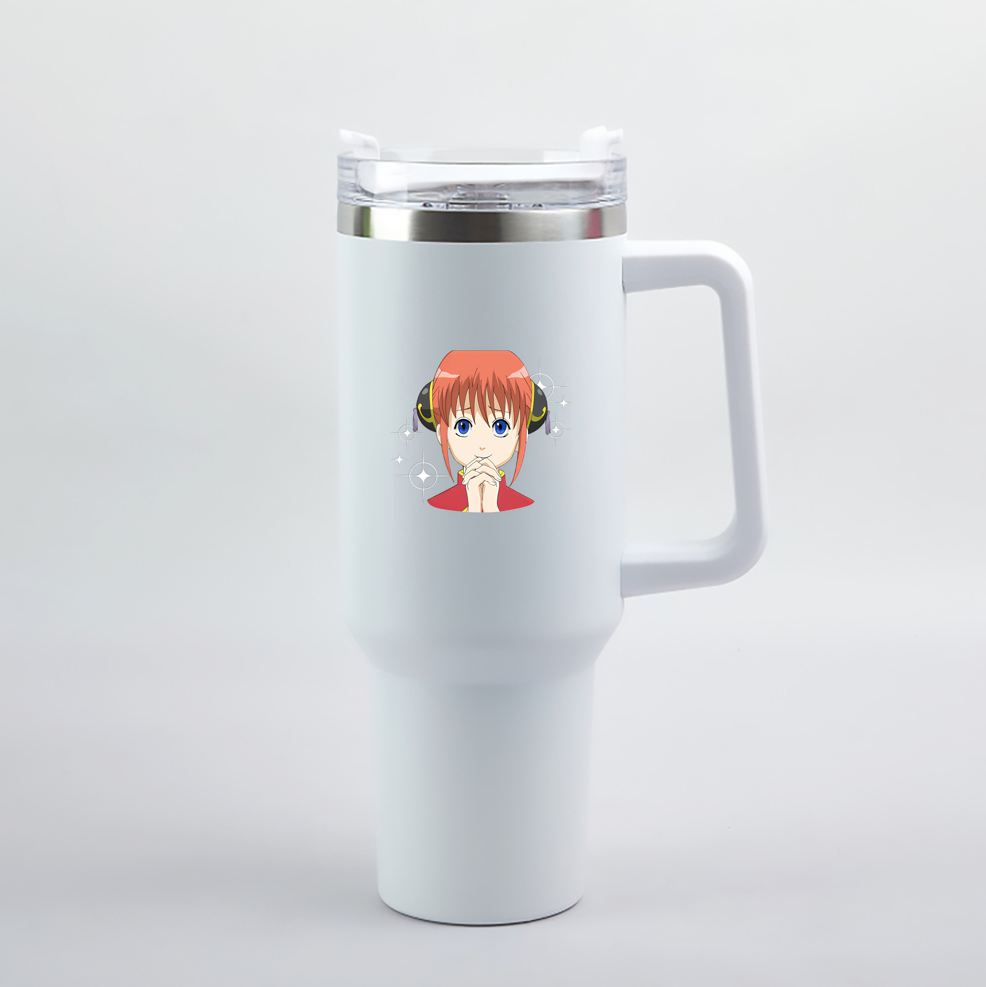 （画像用） ぎんたま 坂田銀時（さかたぎんとき） 神楽 志村新八（しむら しんぱち） GINTAMA Sakata Gintoki Kagura Shimura Shinpachi 1200mL車用タンブラー（カラープリント）