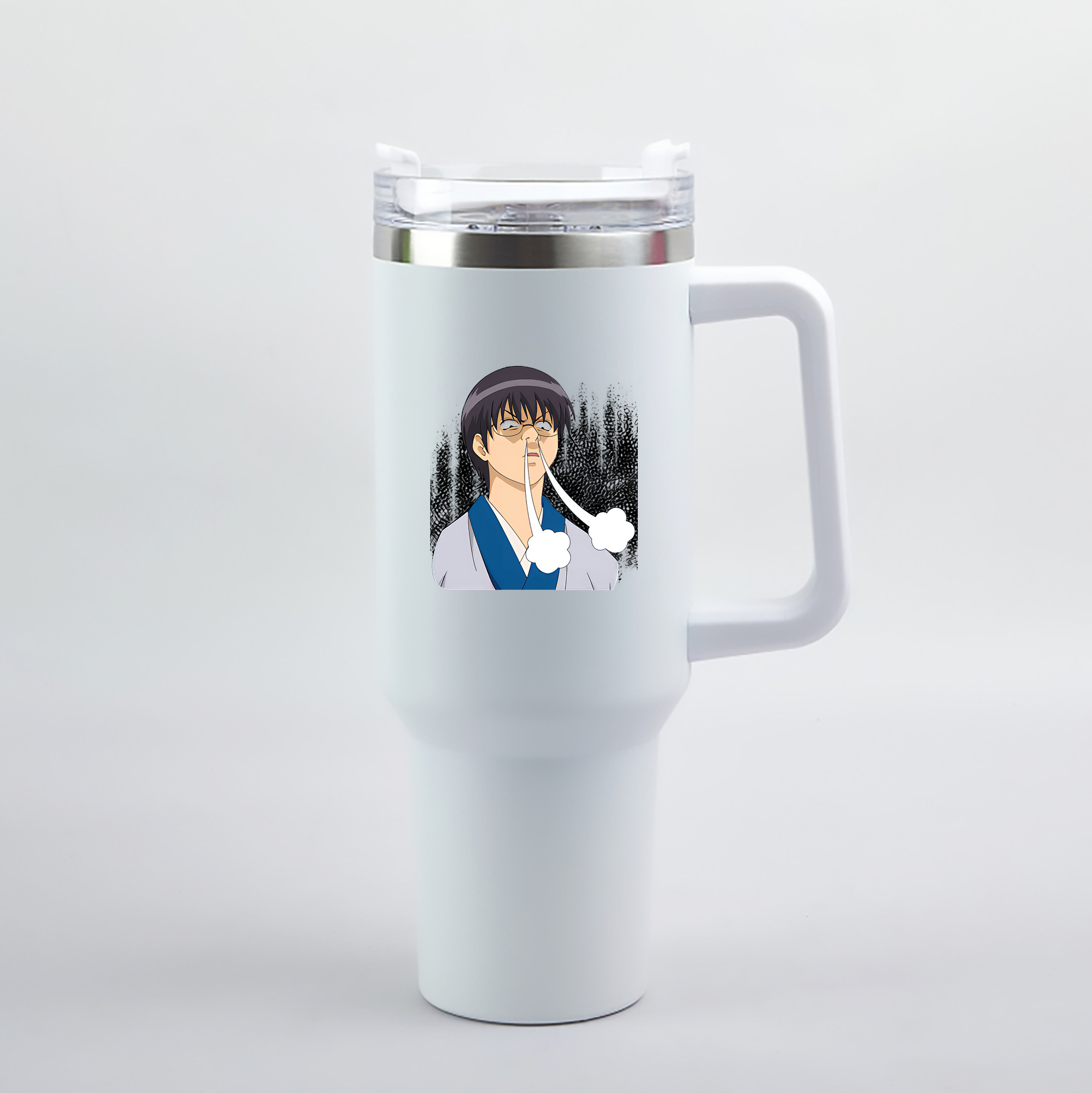 （画像用） ぎんたま 坂田銀時（さかたぎんとき） 神楽 志村新八（しむら しんぱち） GINTAMA Sakata Gintoki Kagura Shimura Shinpachi 1200mL車用タンブラー（カラープリント）