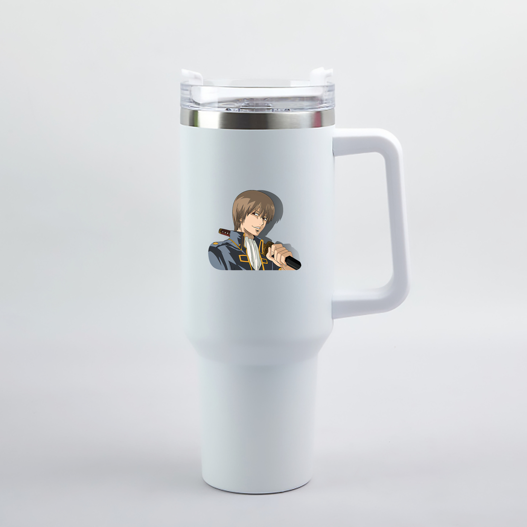 （画像用） ぎんたま 坂田銀時（さかたぎんとき） 神楽 志村新八（しむら しんぱち） GINTAMA Sakata Gintoki Kagura Shimura Shinpachi 1200mL車用タンブラー（カラープリント）