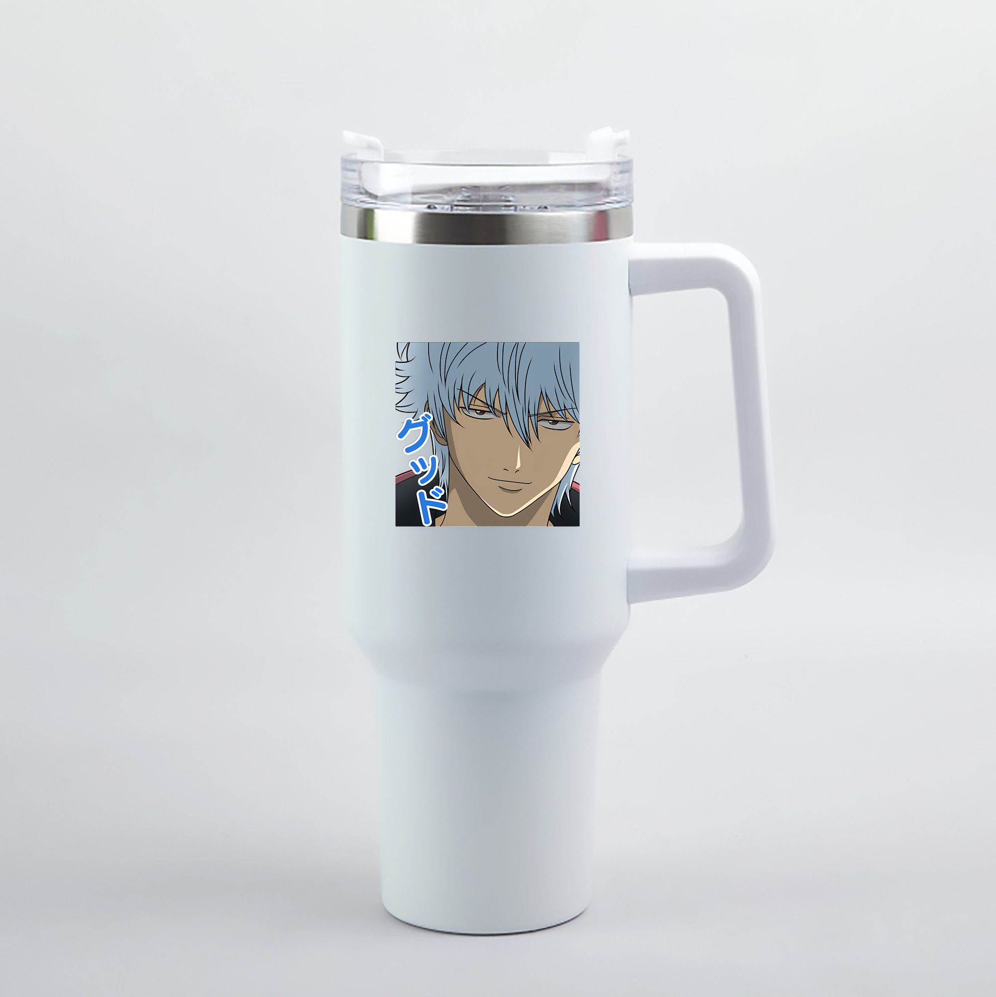 （画像用） ぎんたま 坂田銀時（さかたぎんとき） 神楽 志村新八（しむら しんぱち） GINTAMA Sakata Gintoki Kagura Shimura Shinpachi 1200mL車用タンブラー（カラープリント）