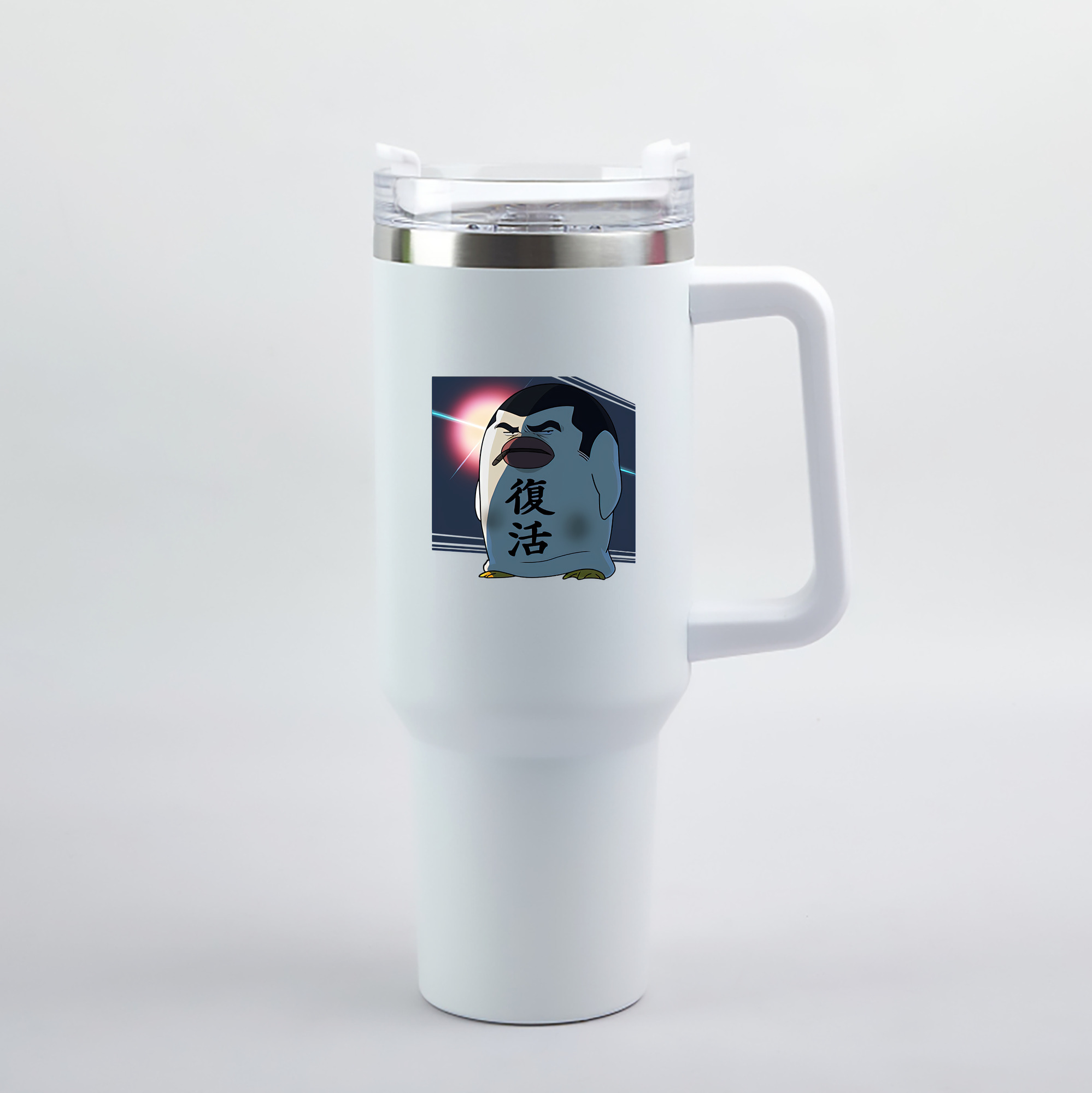 （画像用） ぎんたま 坂田銀時（さかたぎんとき） 神楽 志村新八（しむら しんぱち） GINTAMA Sakata Gintoki Kagura Shimura Shinpachi 1200mL車用タンブラー（カラープリント）
