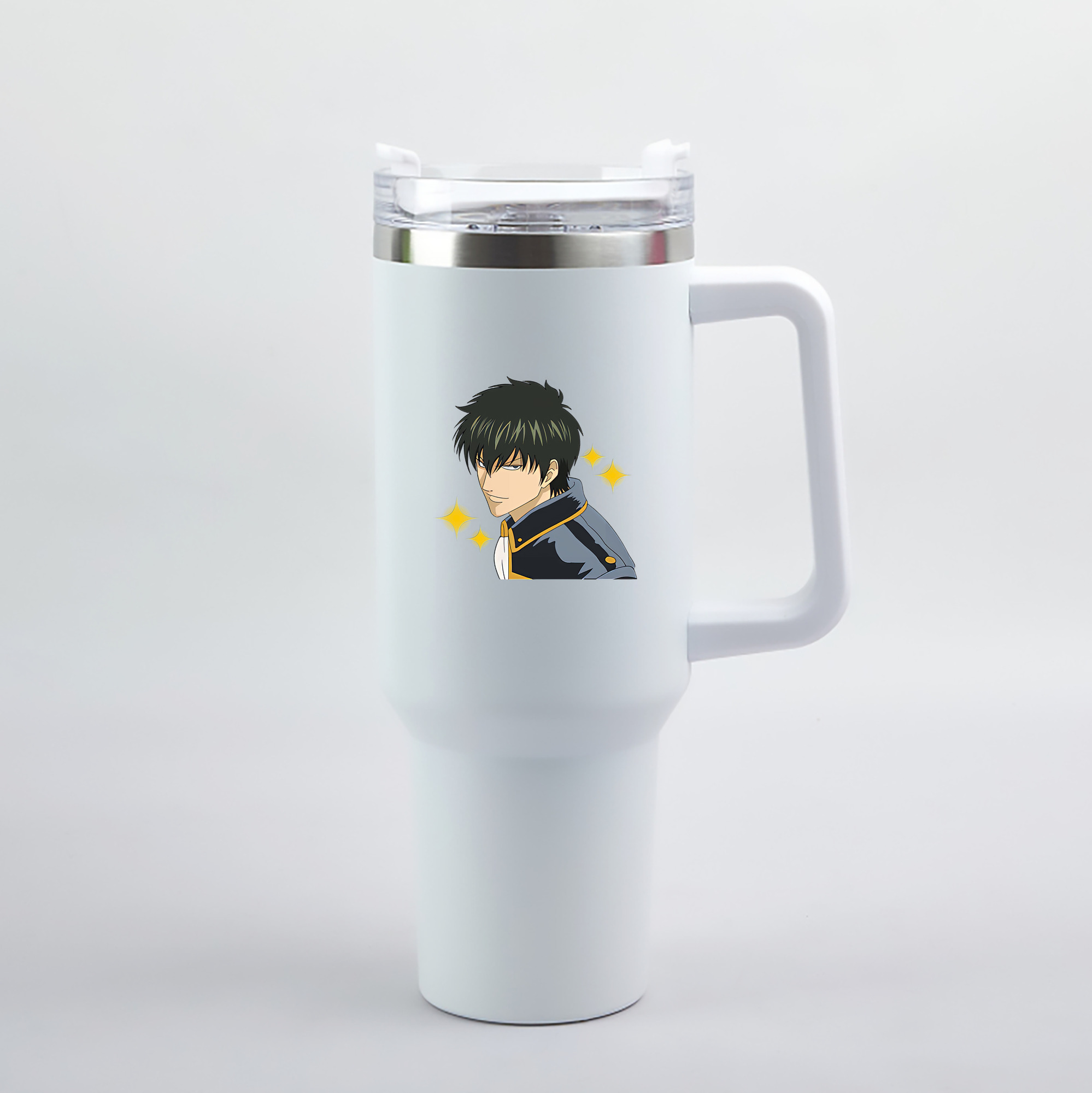 （画像用） ぎんたま 坂田銀時（さかたぎんとき） 神楽 志村新八（しむら しんぱち） GINTAMA Sakata Gintoki Kagura Shimura Shinpachi 1200mL車用タンブラー（カラープリント）