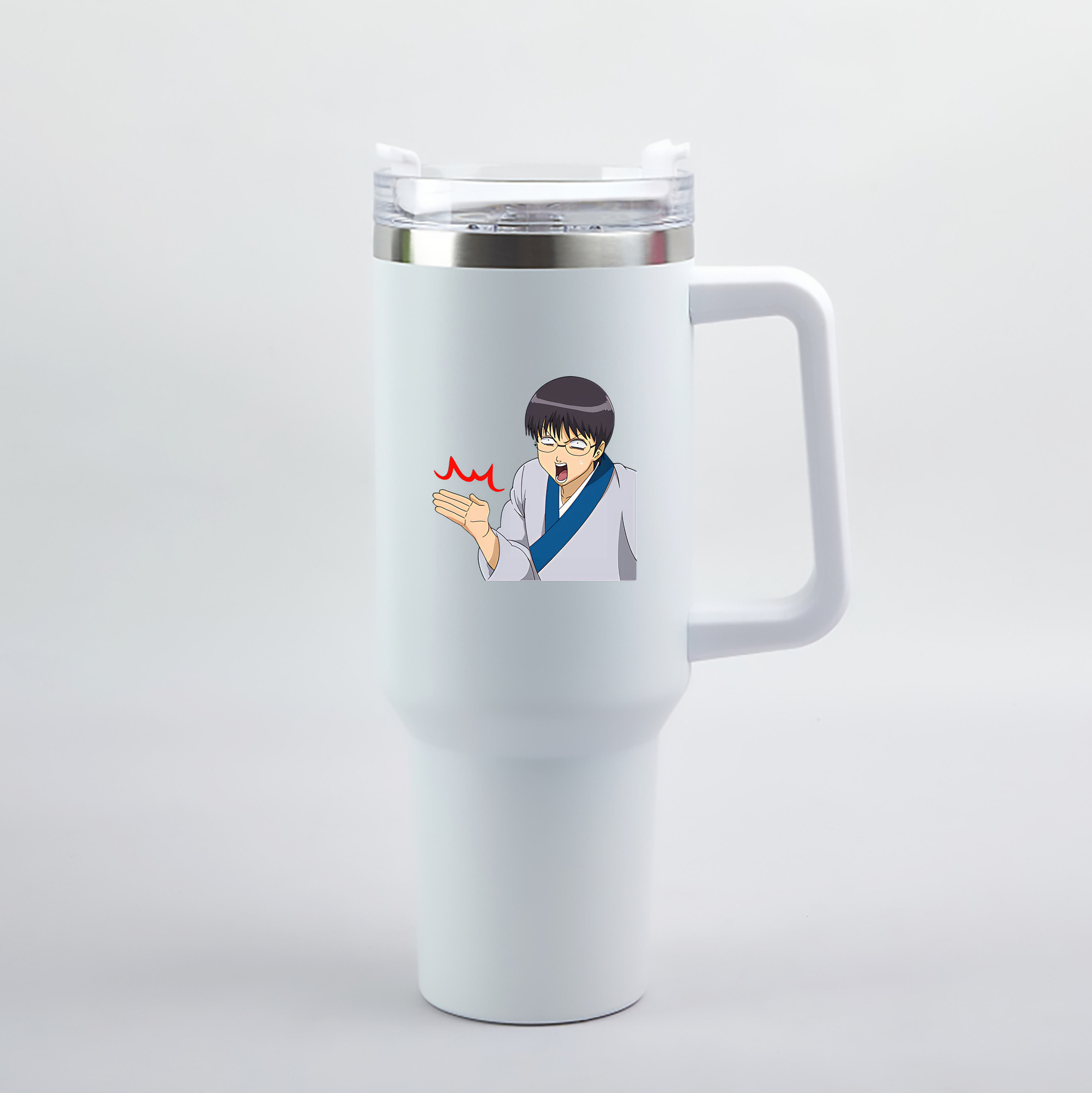 （画像用） ぎんたま 坂田銀時（さかたぎんとき） 神楽 志村新八（しむら しんぱち） GINTAMA Sakata Gintoki Kagura Shimura Shinpachi 1200mL車用タンブラー（カラープリント）