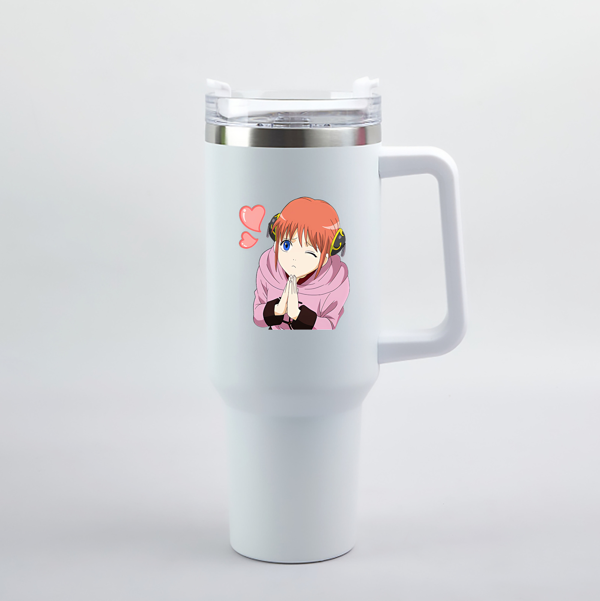 （画像用） ぎんたま 坂田銀時（さかたぎんとき） 神楽 志村新八（しむら しんぱち） GINTAMA Sakata Gintoki Kagura Shimura Shinpachi 1200mL車用タンブラー（カラープリント）